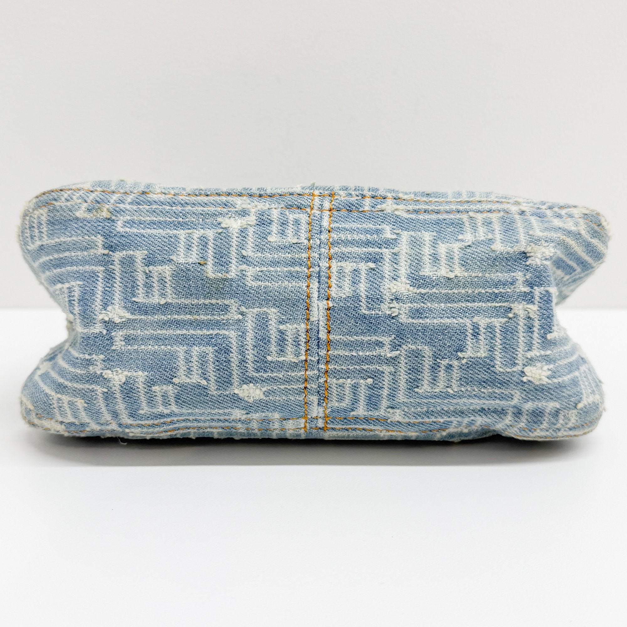 Mini Mamma Baguette Blue Denim Shoulder Bag