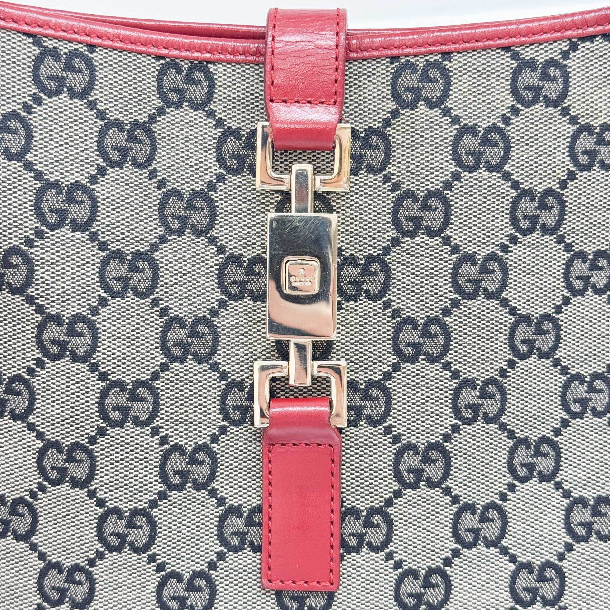 Jakcie Red GG Canvas Shoulder Bag