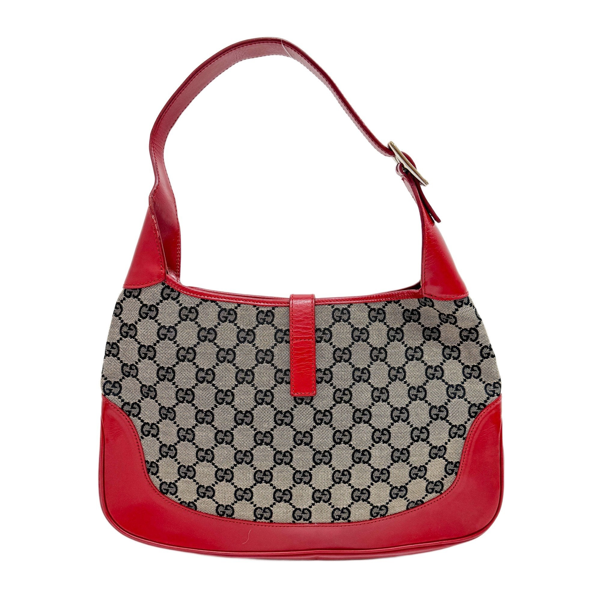 Jakcie Red GG Canvas Shoulder Bag