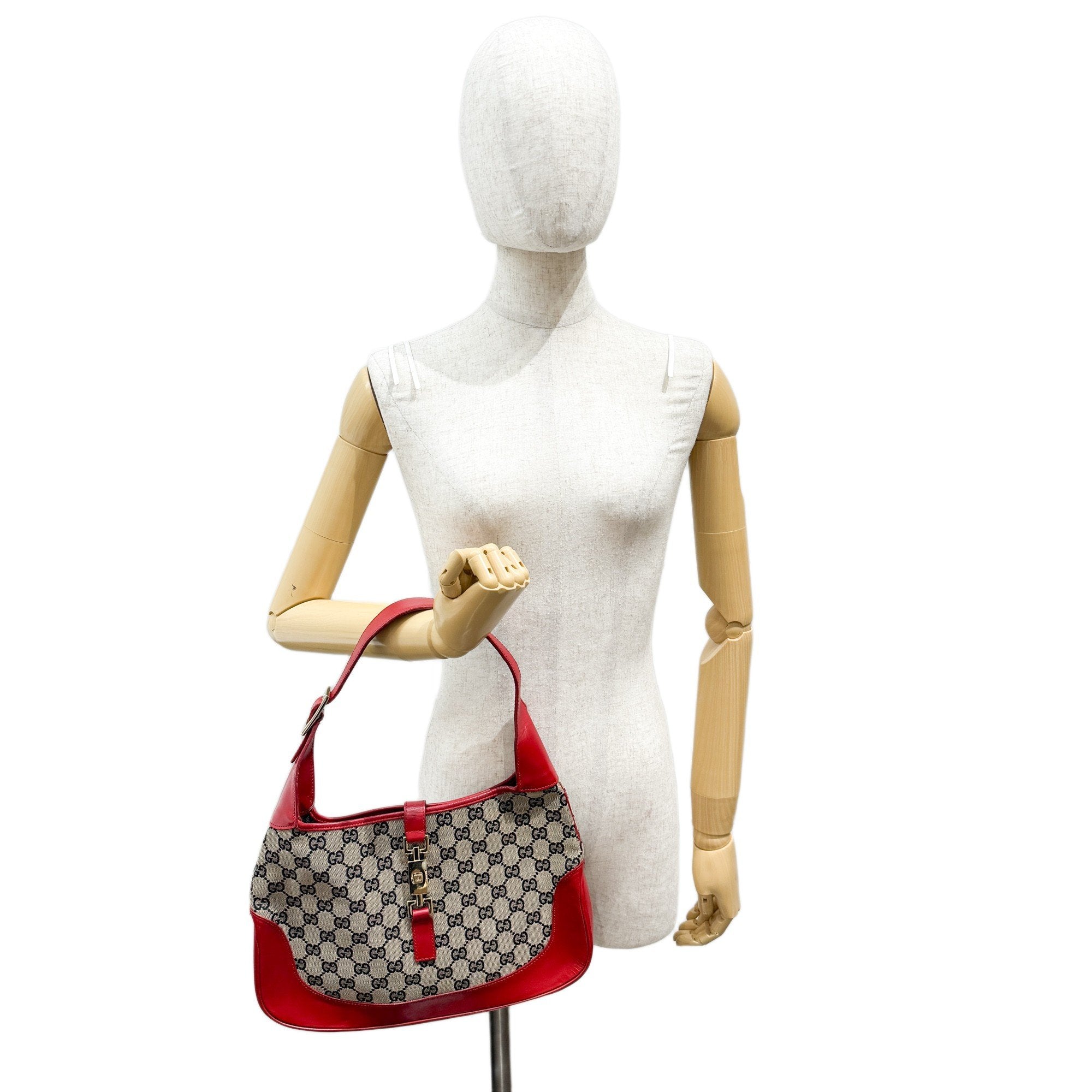Jakcie Red GG Canvas Shoulder Bag