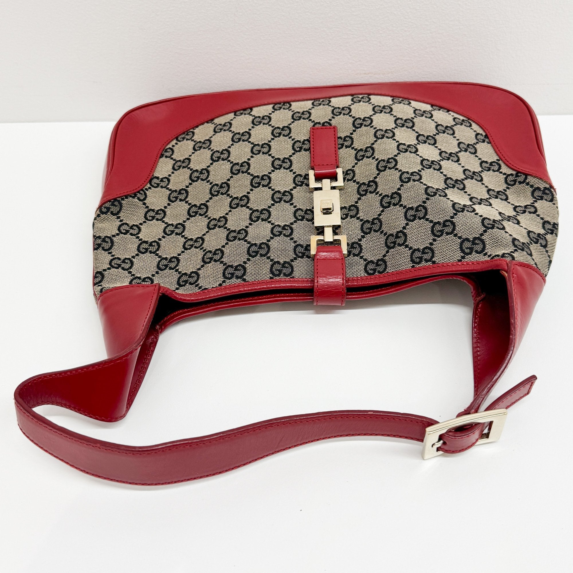 Jakcie Red GG Canvas Shoulder Bag