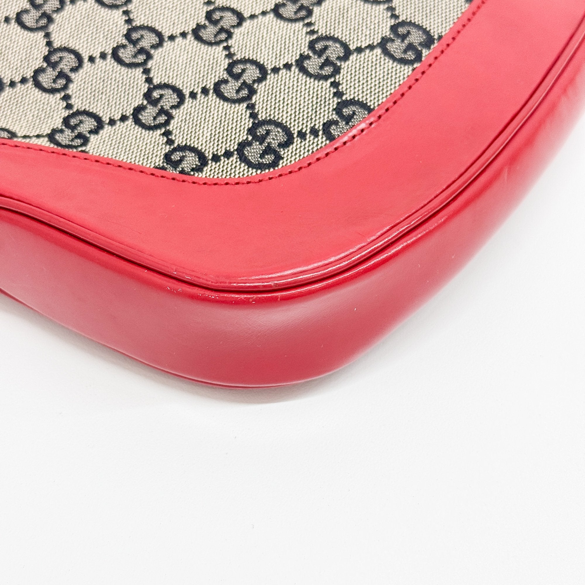 Jakcie Red GG Canvas Shoulder Bag