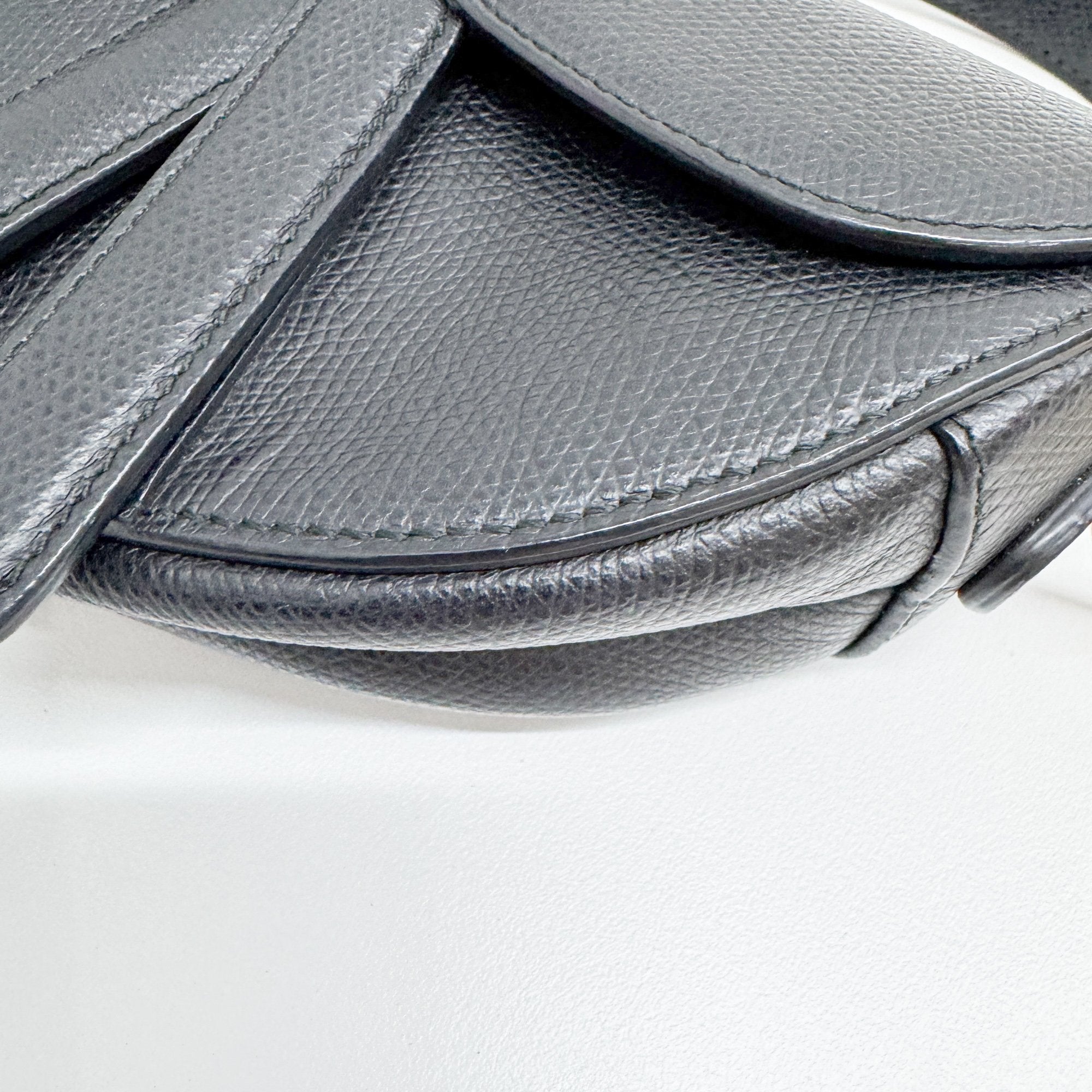 Mini Saddle Black Leather Hand Bag