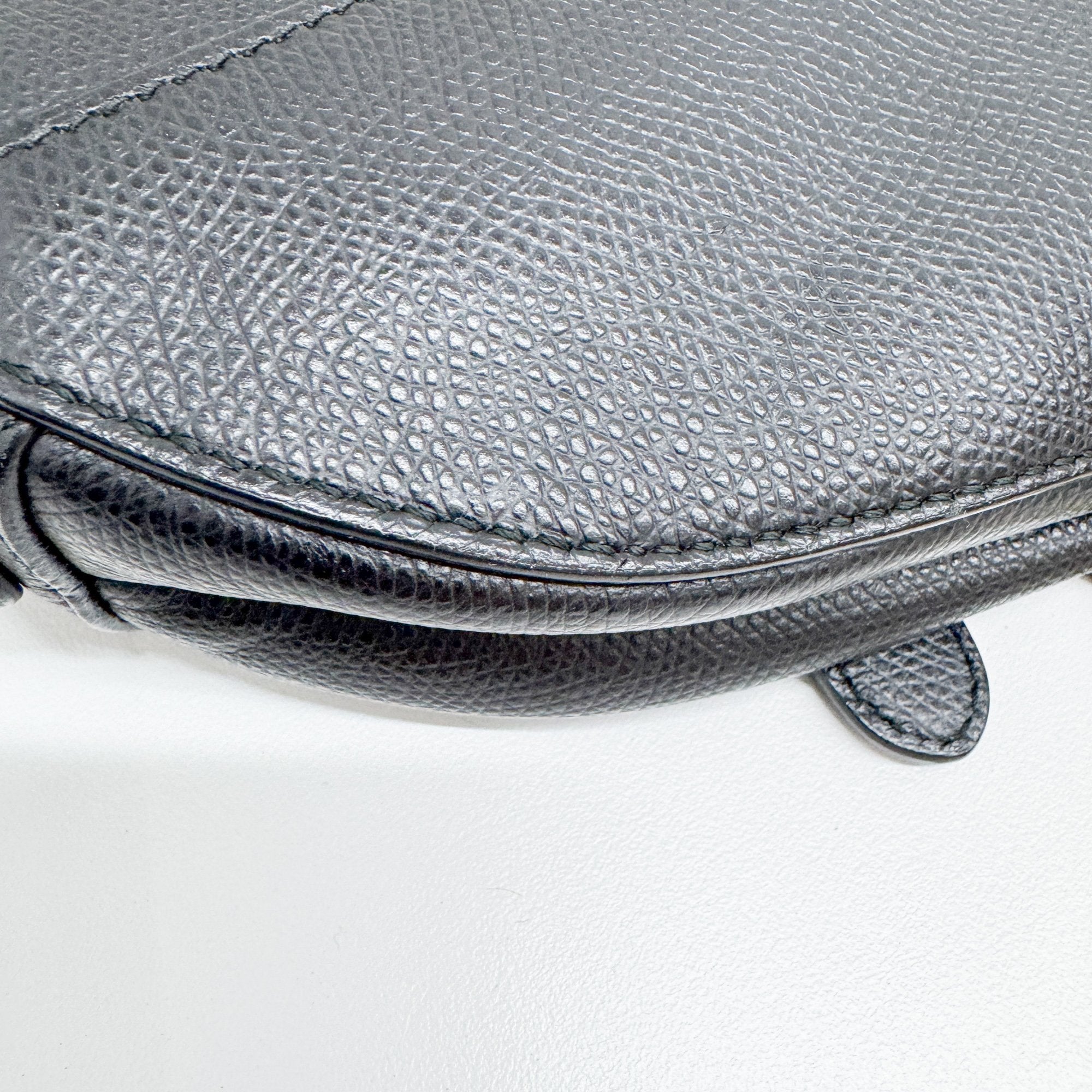 Mini Saddle Black Leather Hand Bag