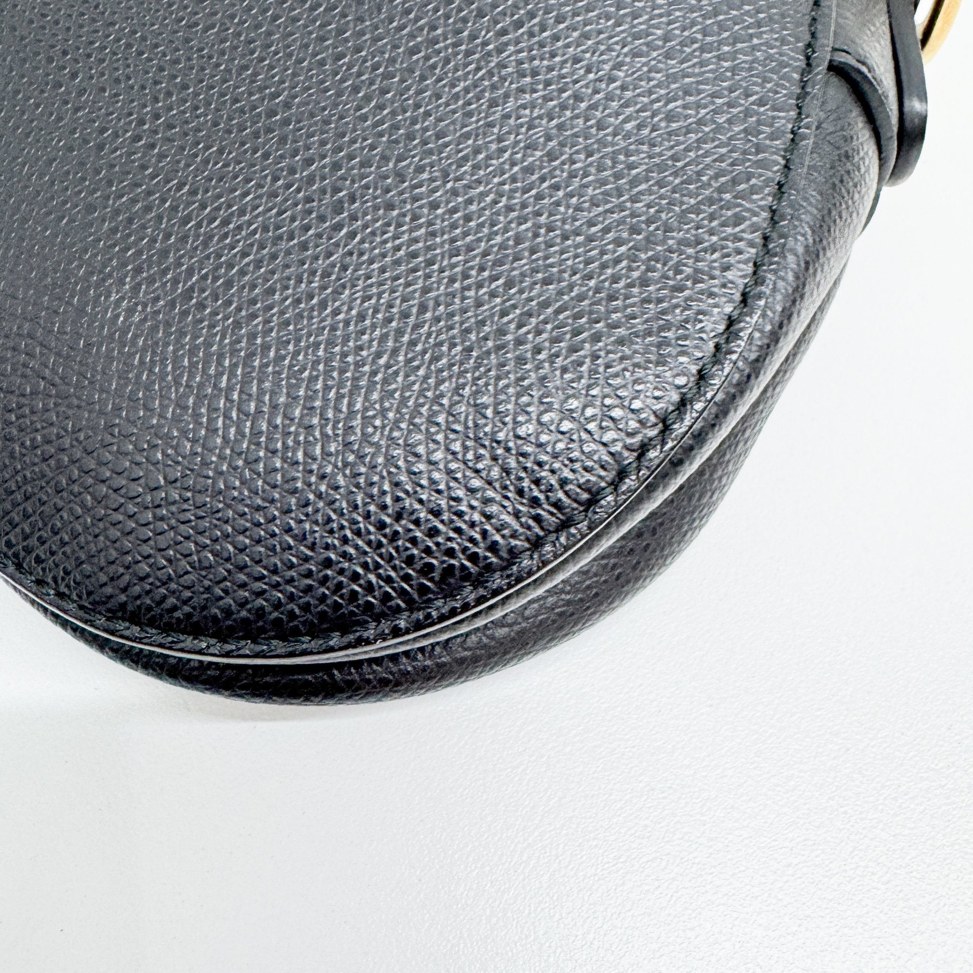 Mini Saddle Black Leather Hand Bag