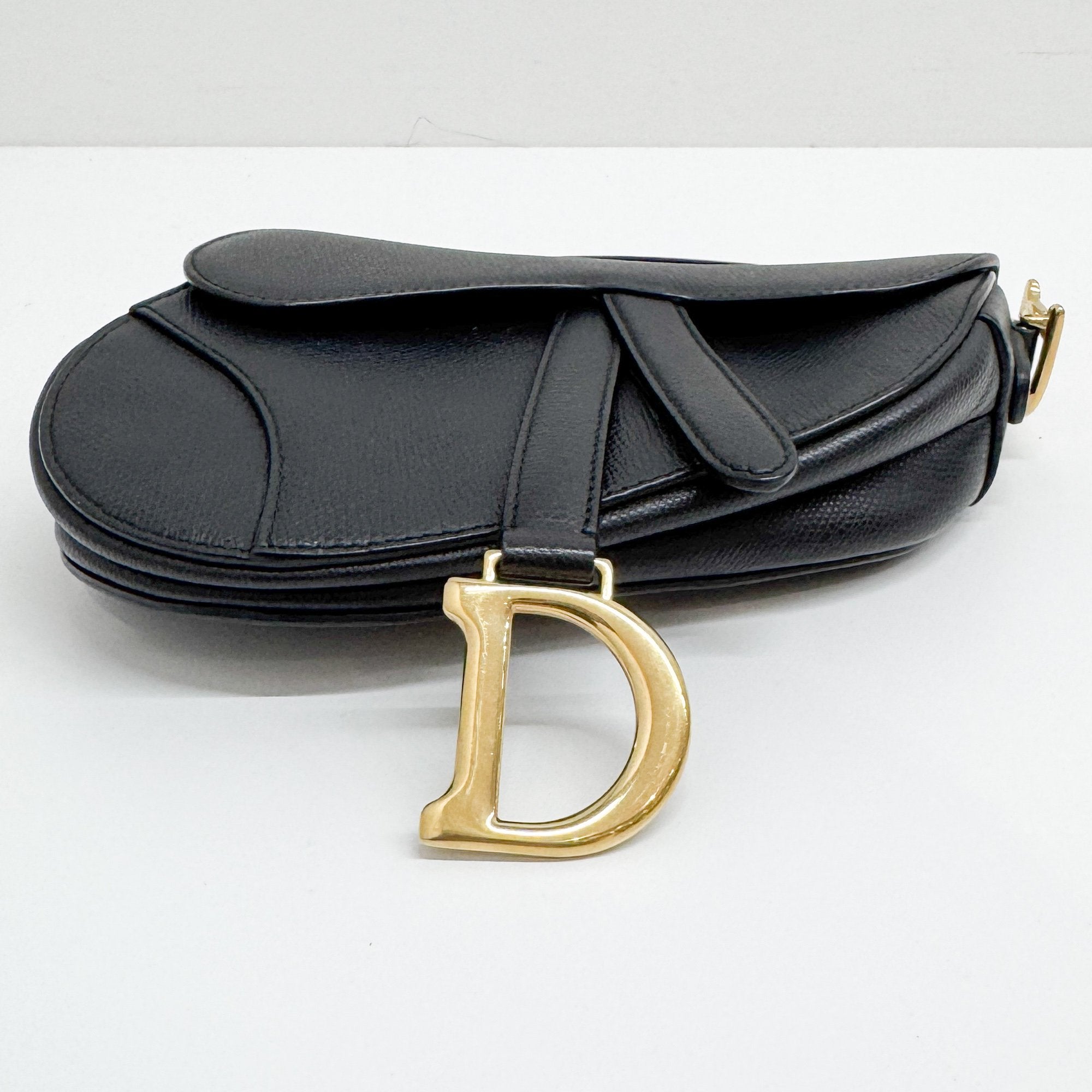 Mini Saddle Black Leather Hand Bag