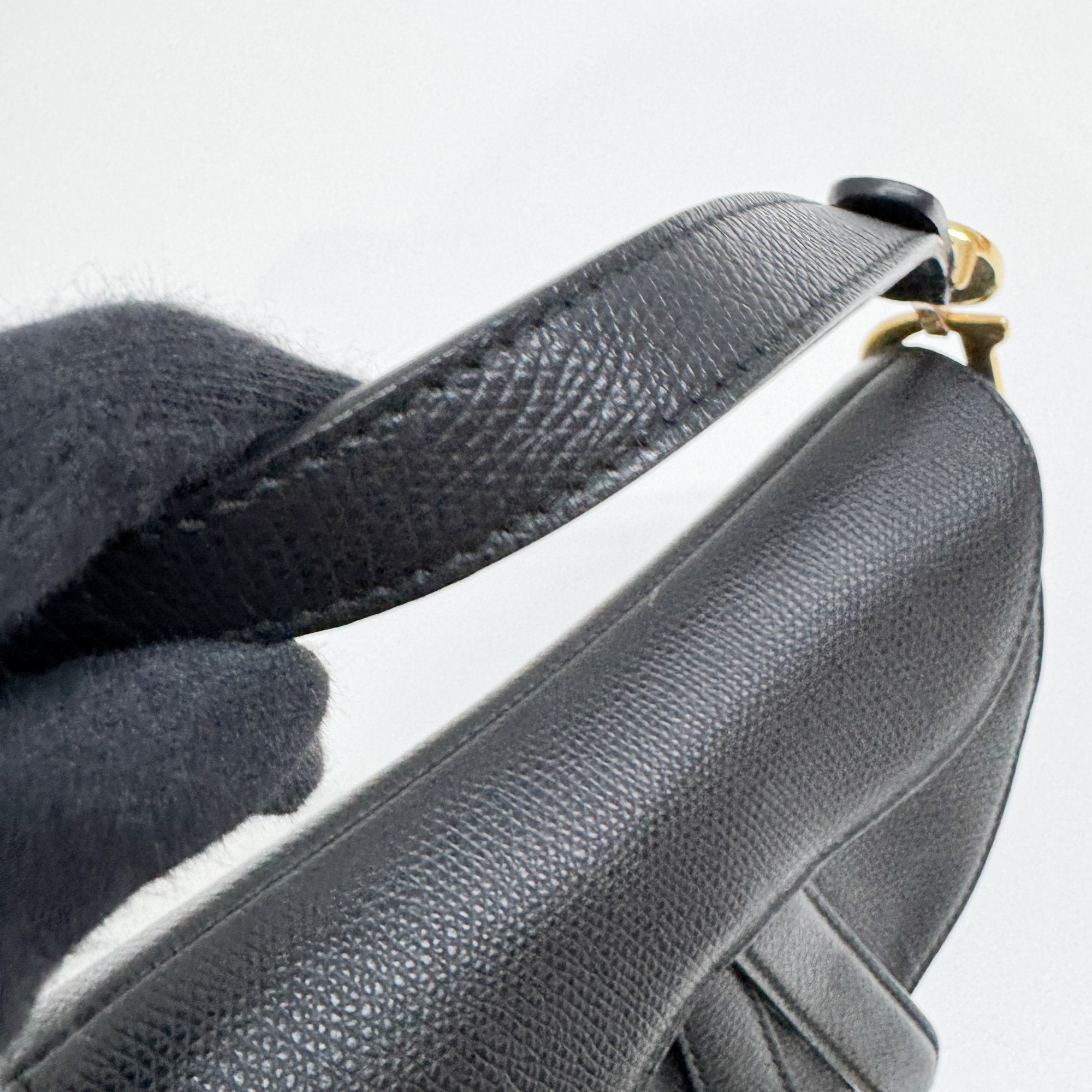 Mini Saddle Black Leather Hand Bag