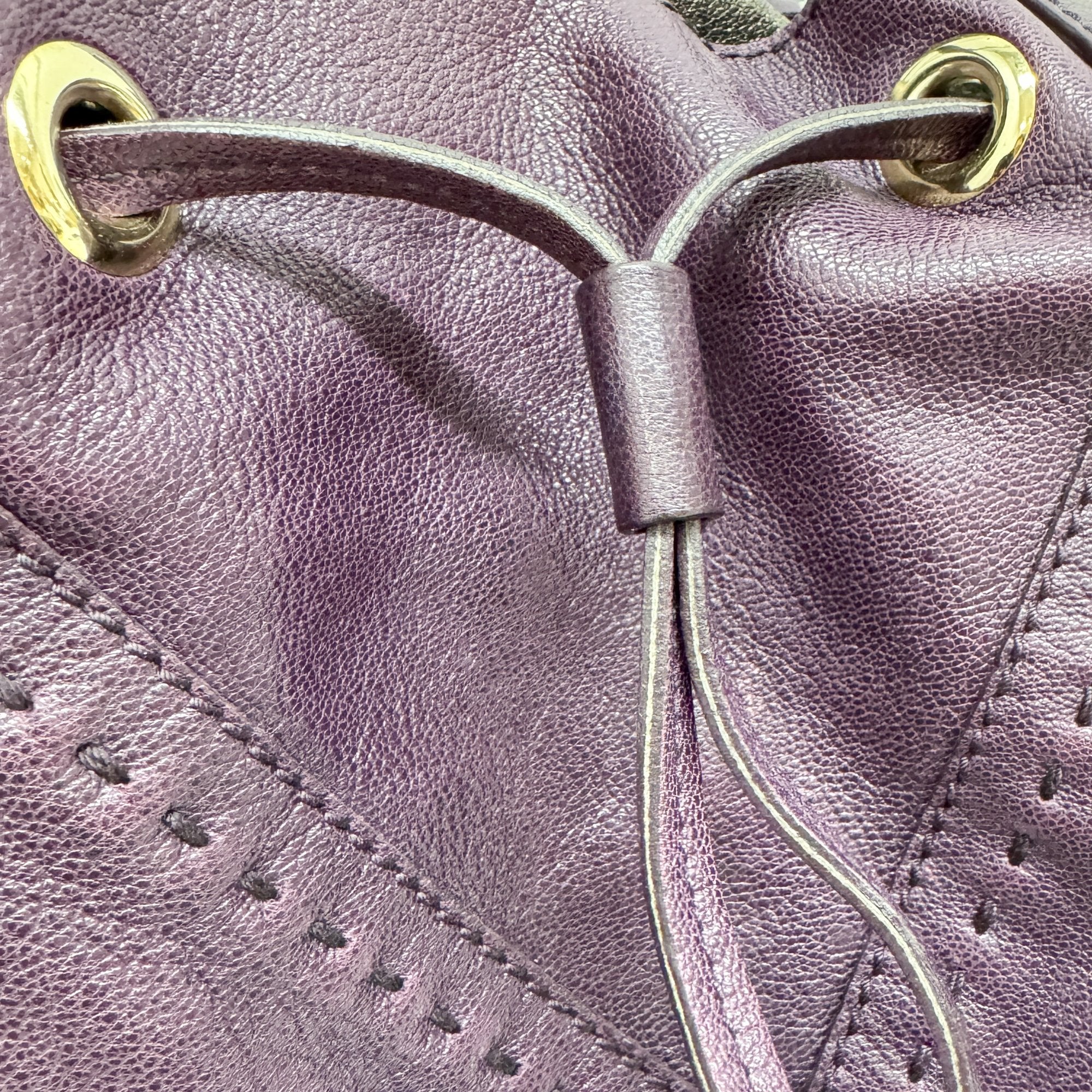 Vintage Purple Leather Shoulder Bag