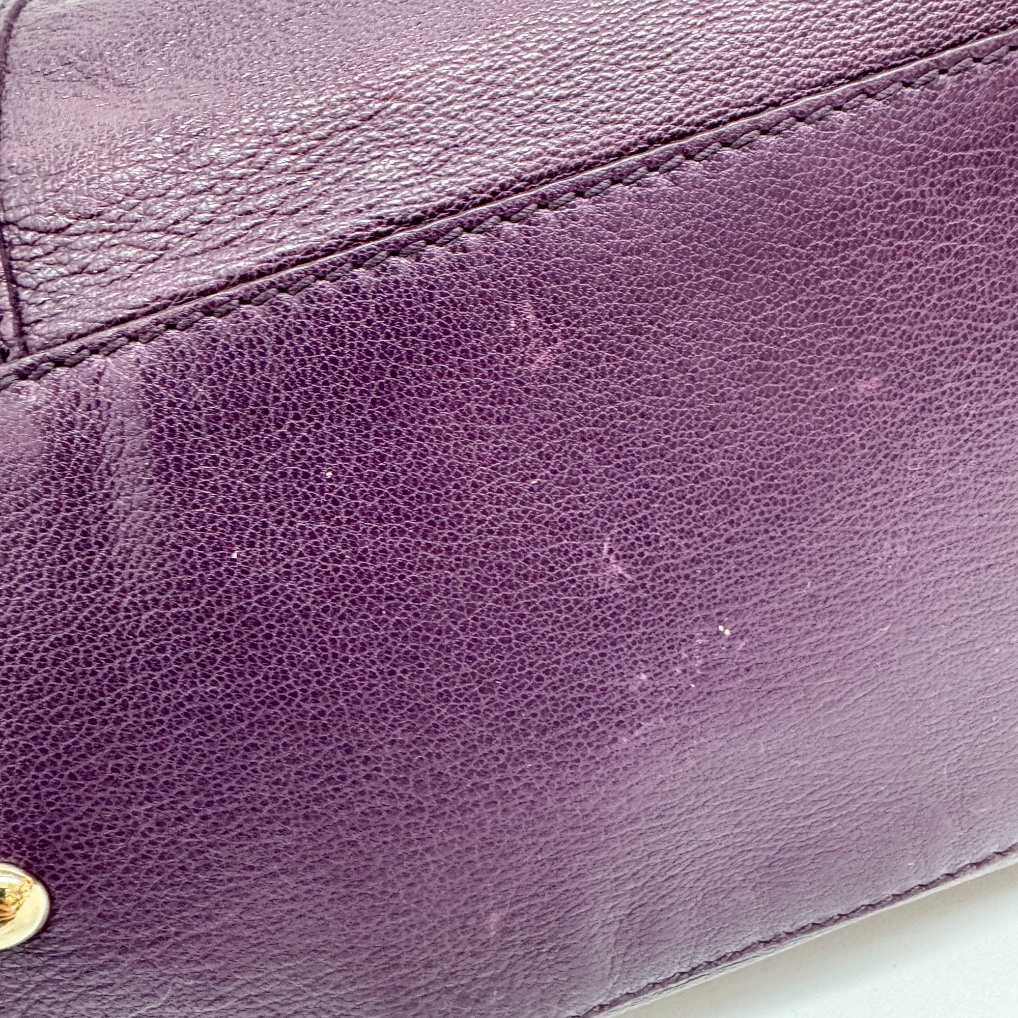 Vintage Purple Leather Shoulder Bag