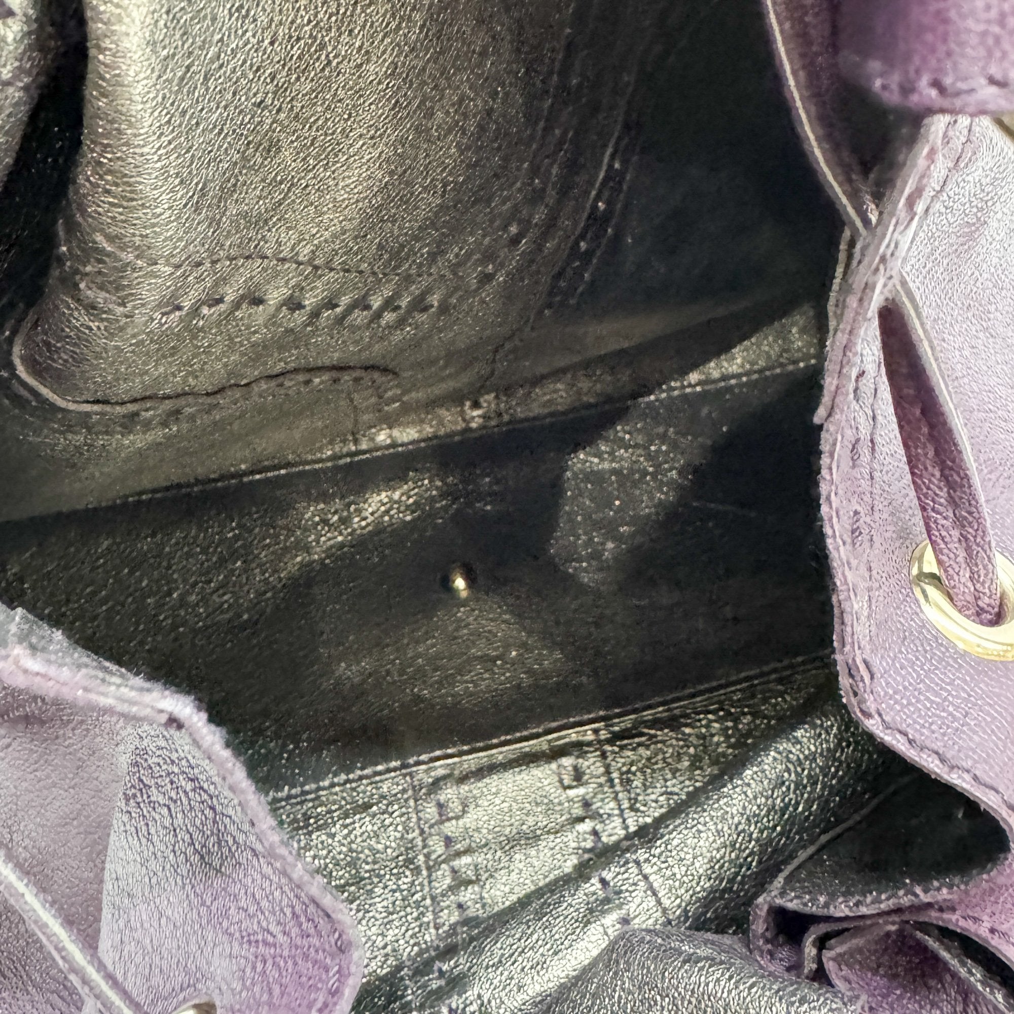 Vintage Purple Leather Shoulder Bag