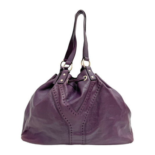 Vintage Purple Leather Shoulder Bag