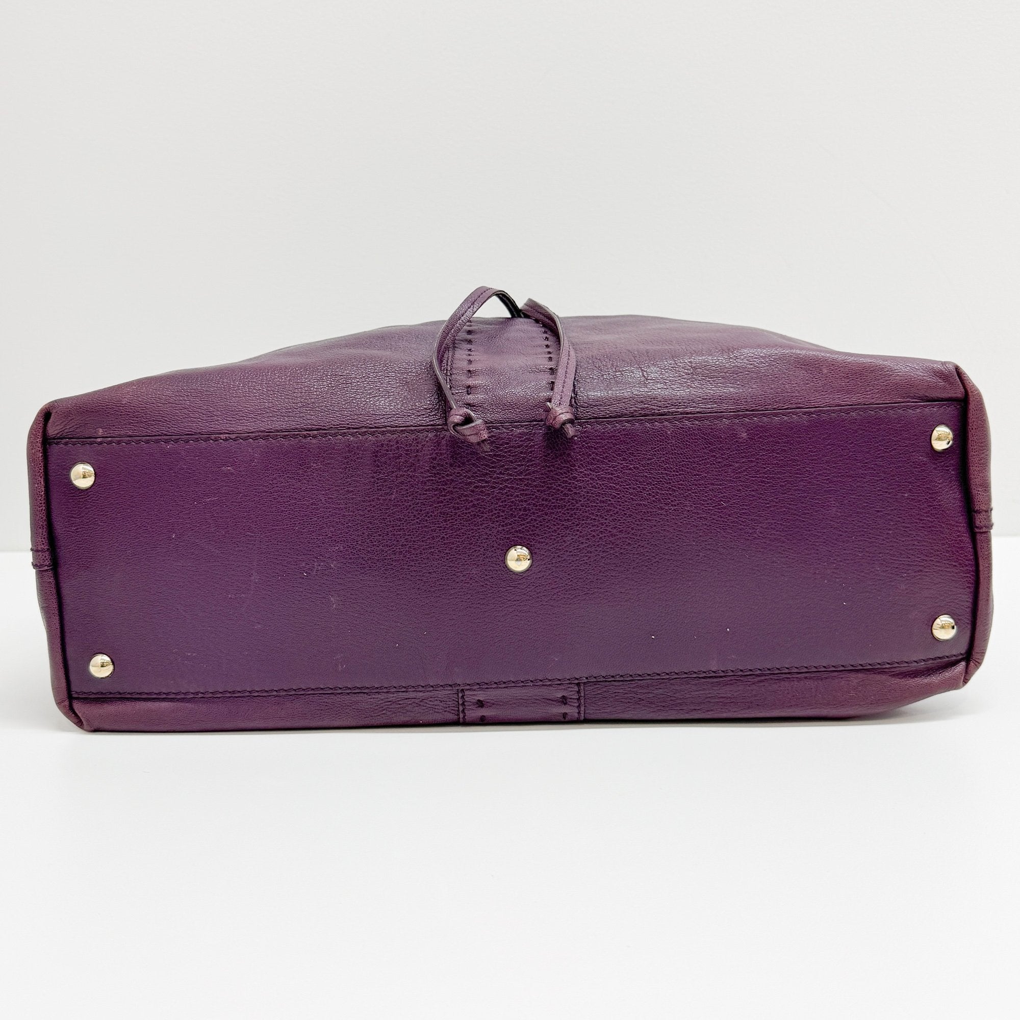 Vintage Purple Leather Shoulder Bag