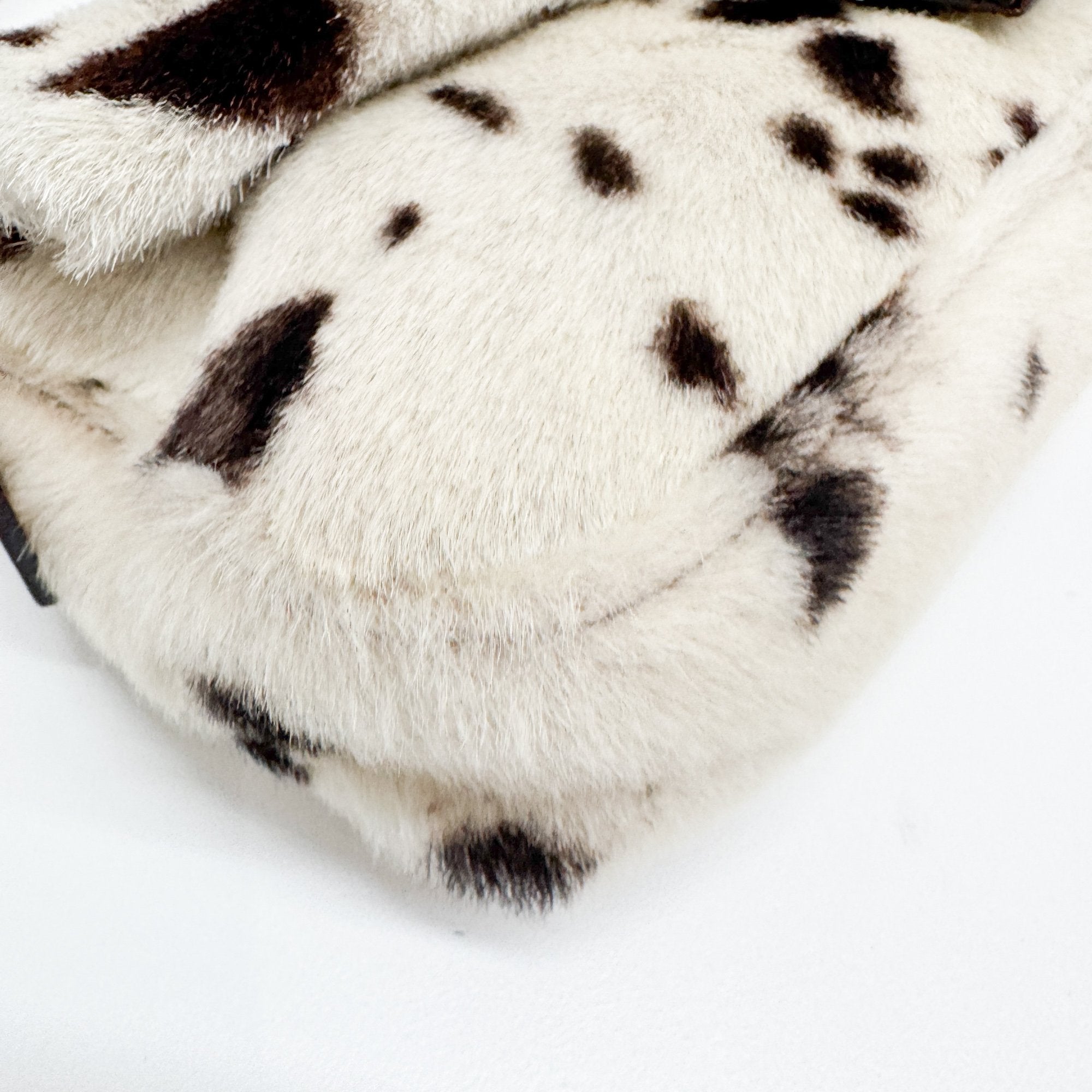 Baguette White Dalmation Print Fur Shoulder Bag