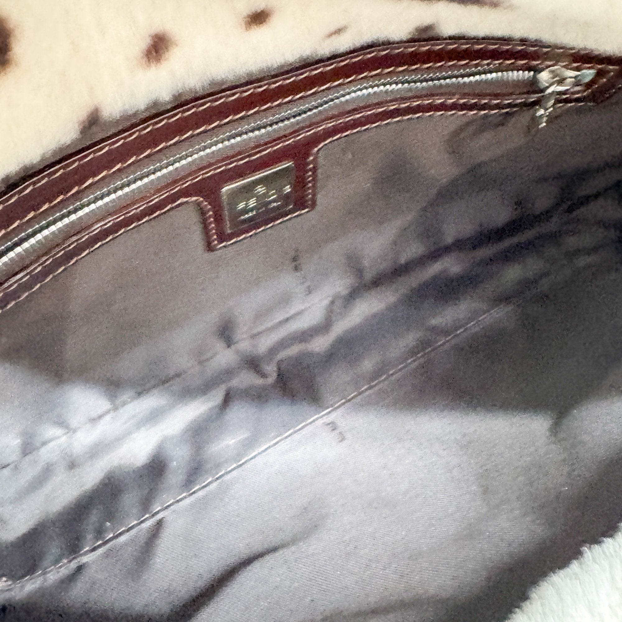 Baguette White Dalmation Print Fur Shoulder Bag