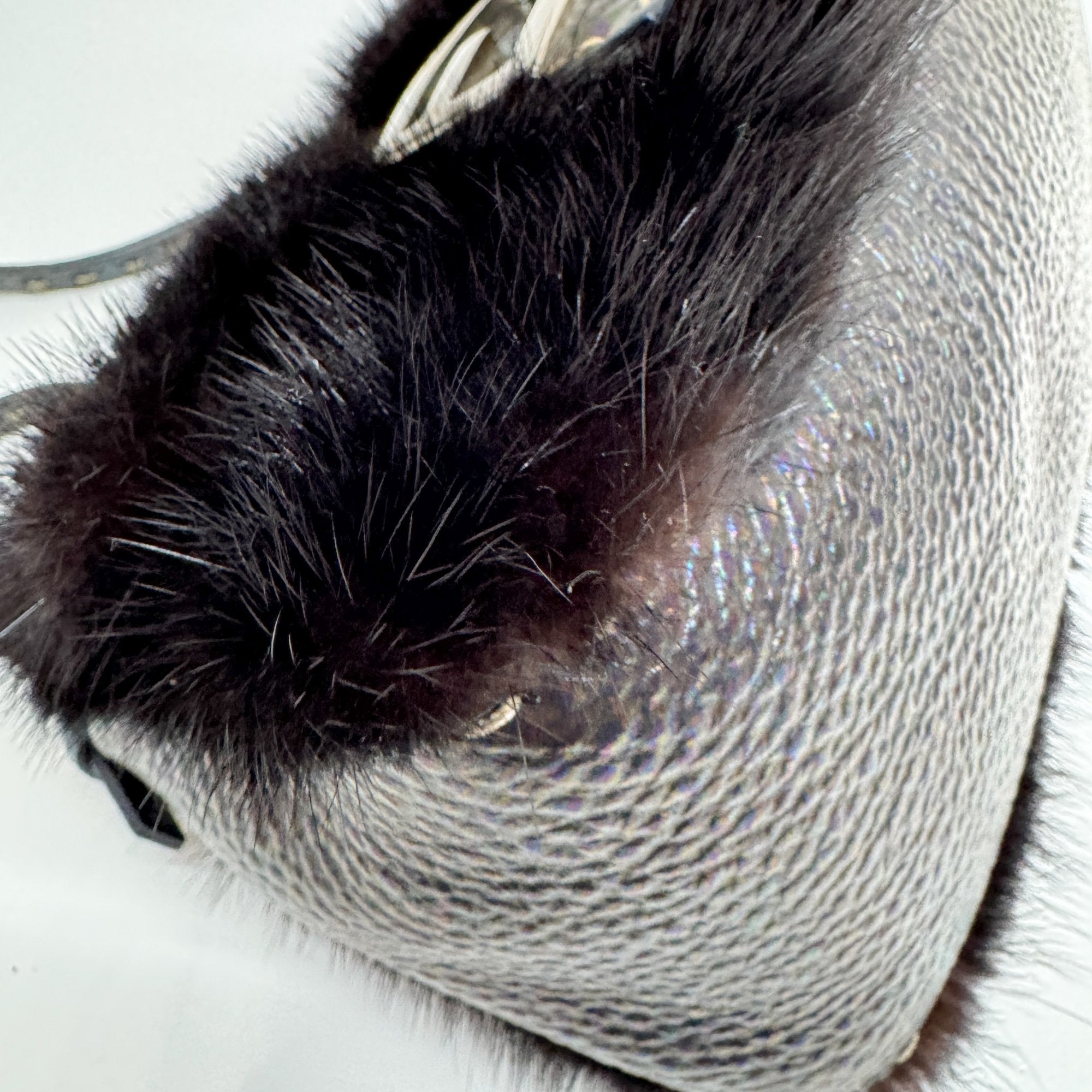 Mini Mamma Baguette Black Fur Shoulder Bag