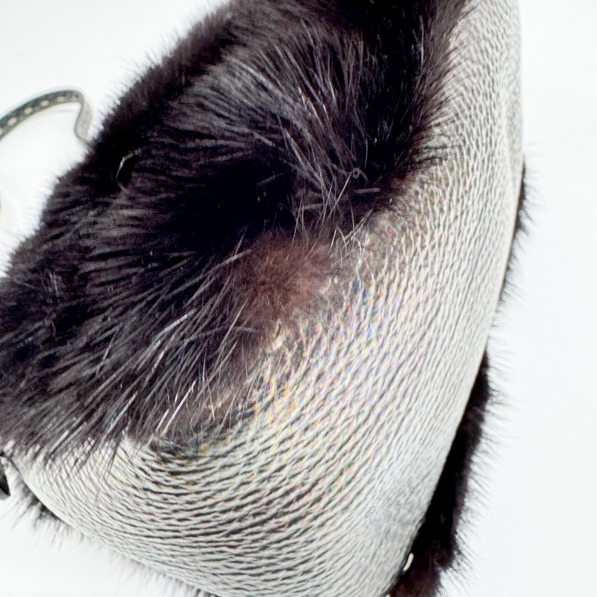 Mini Mamma Baguette Black Fur Shoulder Bag