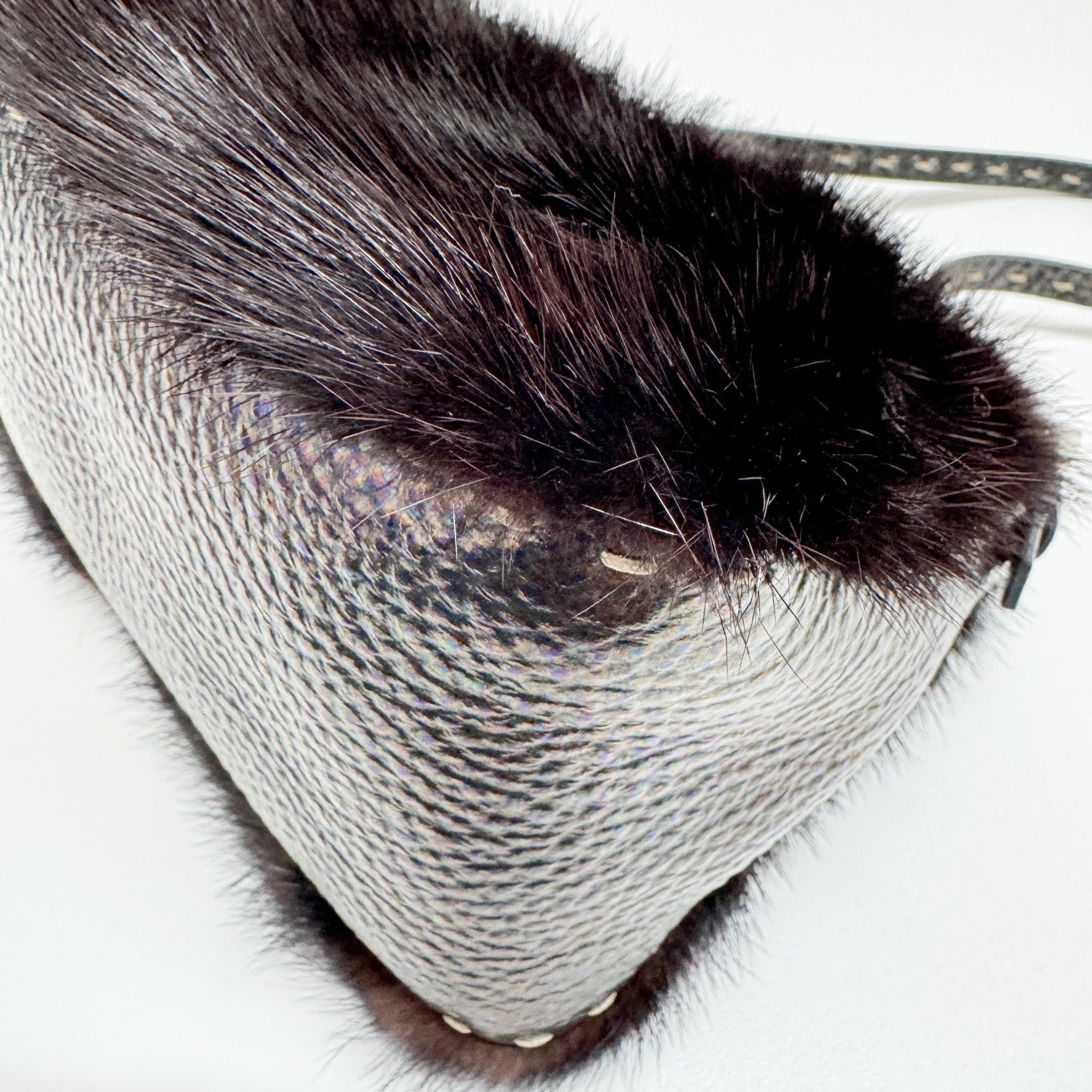 Mini Mamma Baguette Black Fur Shoulder Bag