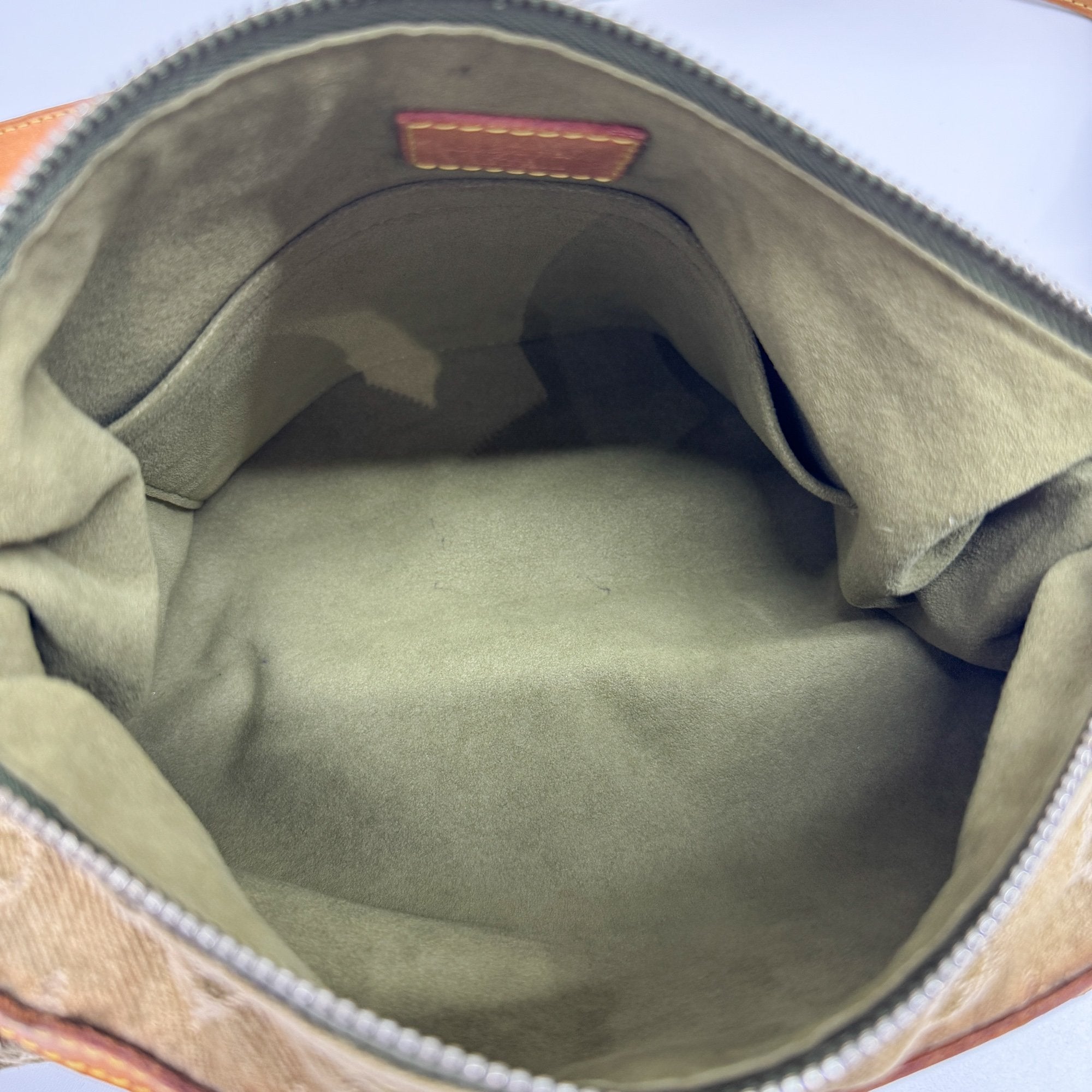 Baggy Green Denim Monogram Shoulder Bag