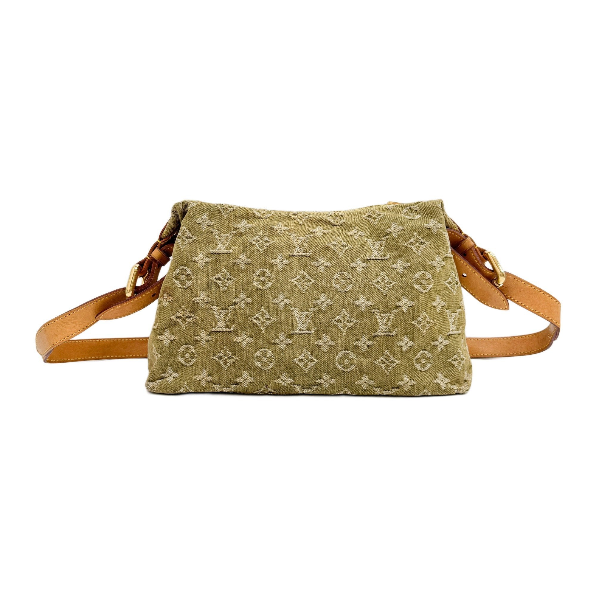 Baggy Green Denim Monogram Shoulder Bag