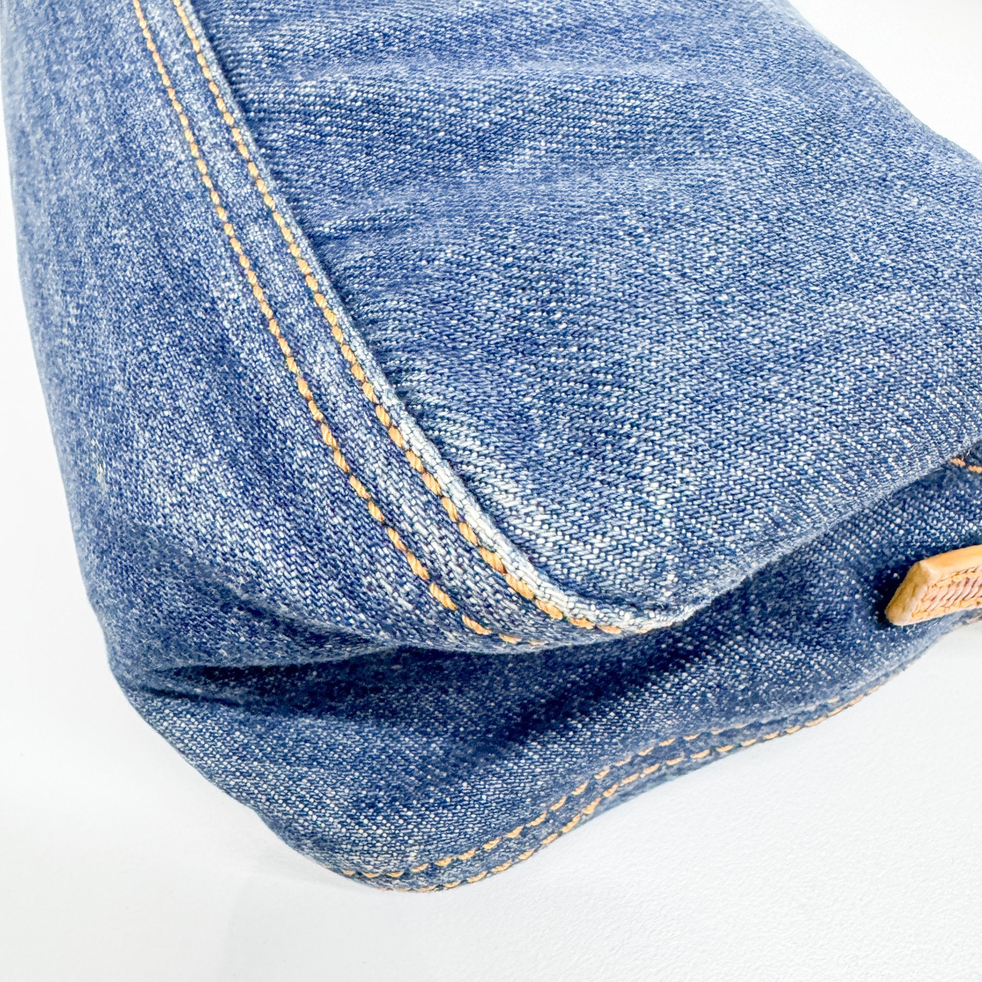 Baguette Blue Denim Shoulder Bag