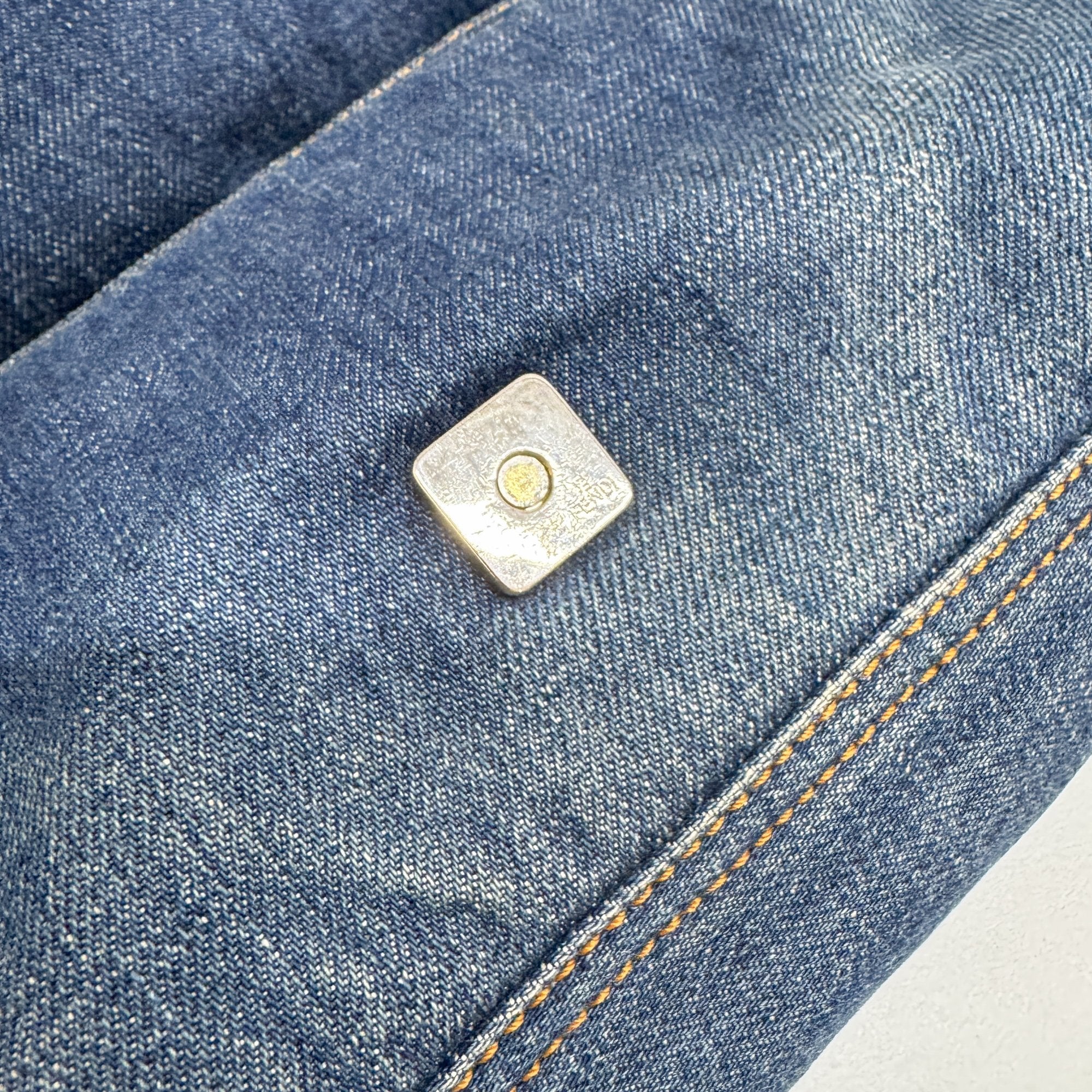 Baguette Blue Denim Shoulder Bag