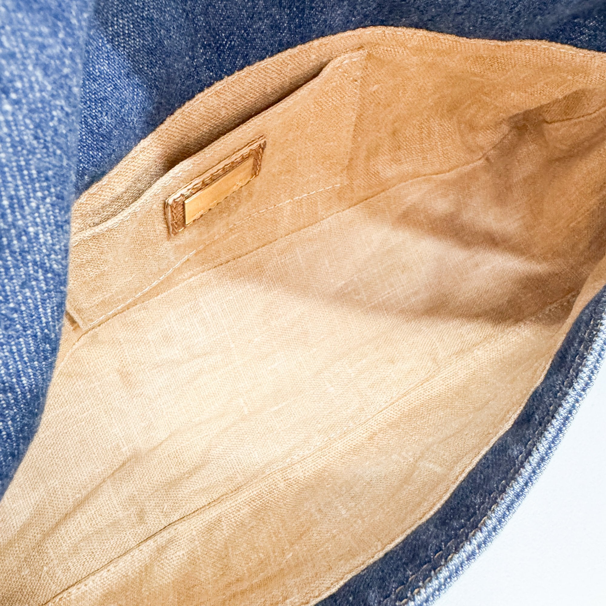 Baguette Blue Denim Shoulder Bag