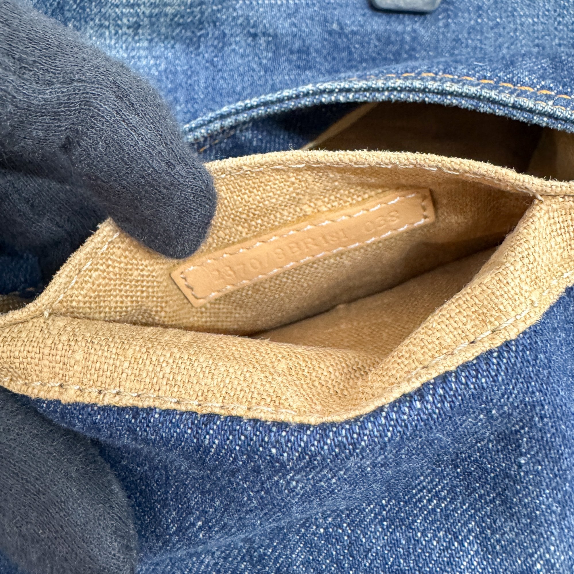 Baguette Blue Denim Shoulder Bag