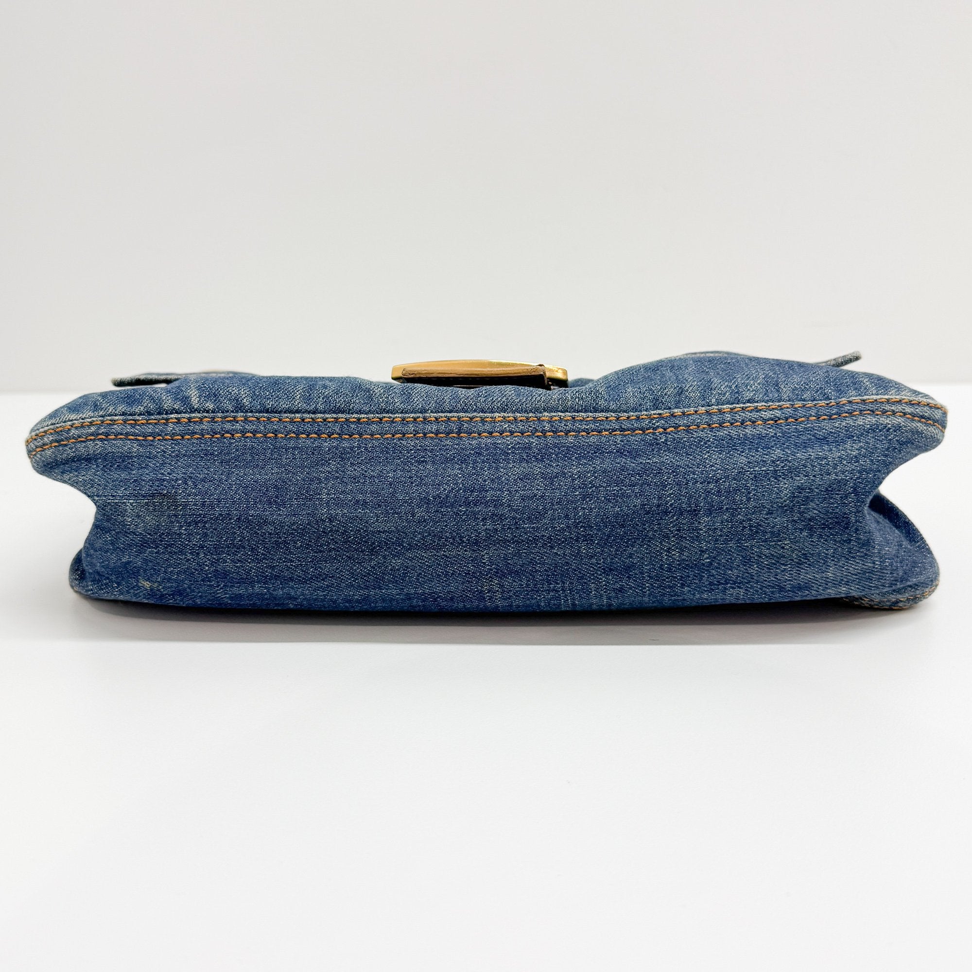 Baguette Blue Denim Shoulder Bag