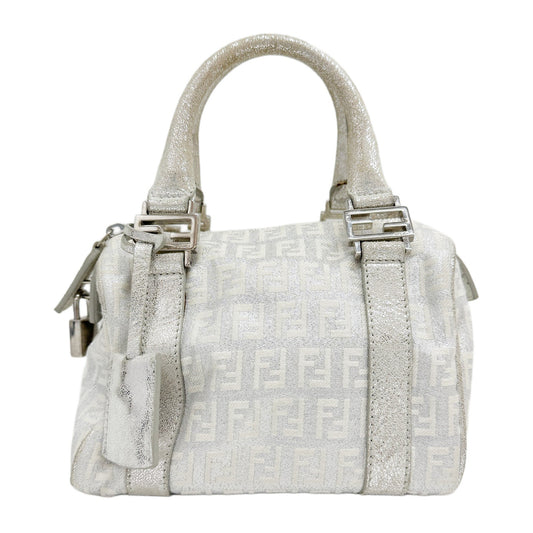 Silver Canvas Mini Hand Bag