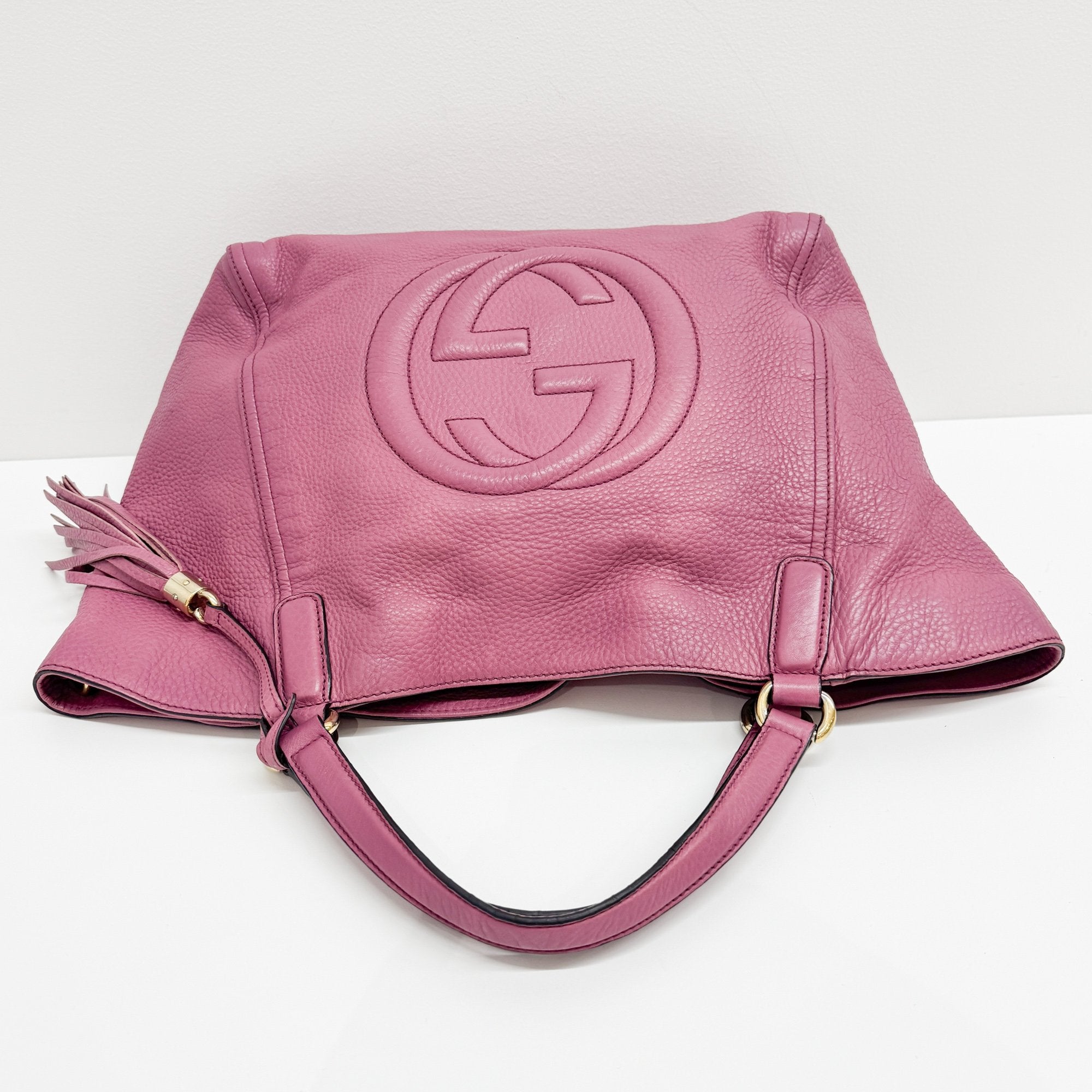 Vintage Purple Leather Hand Bag