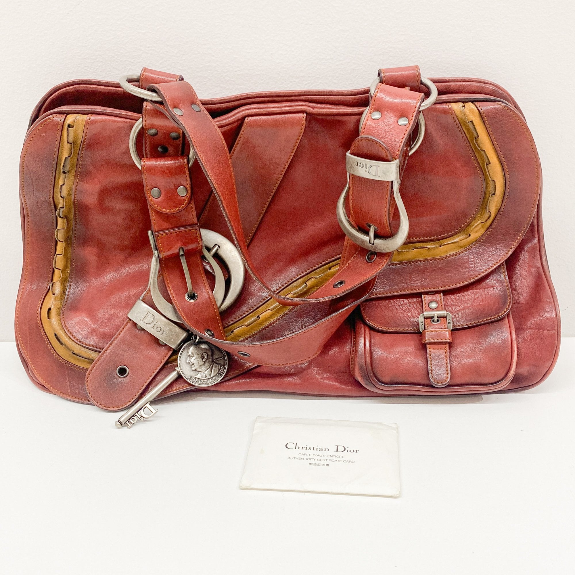 Gaucho Red Leather Shoulder Bag
