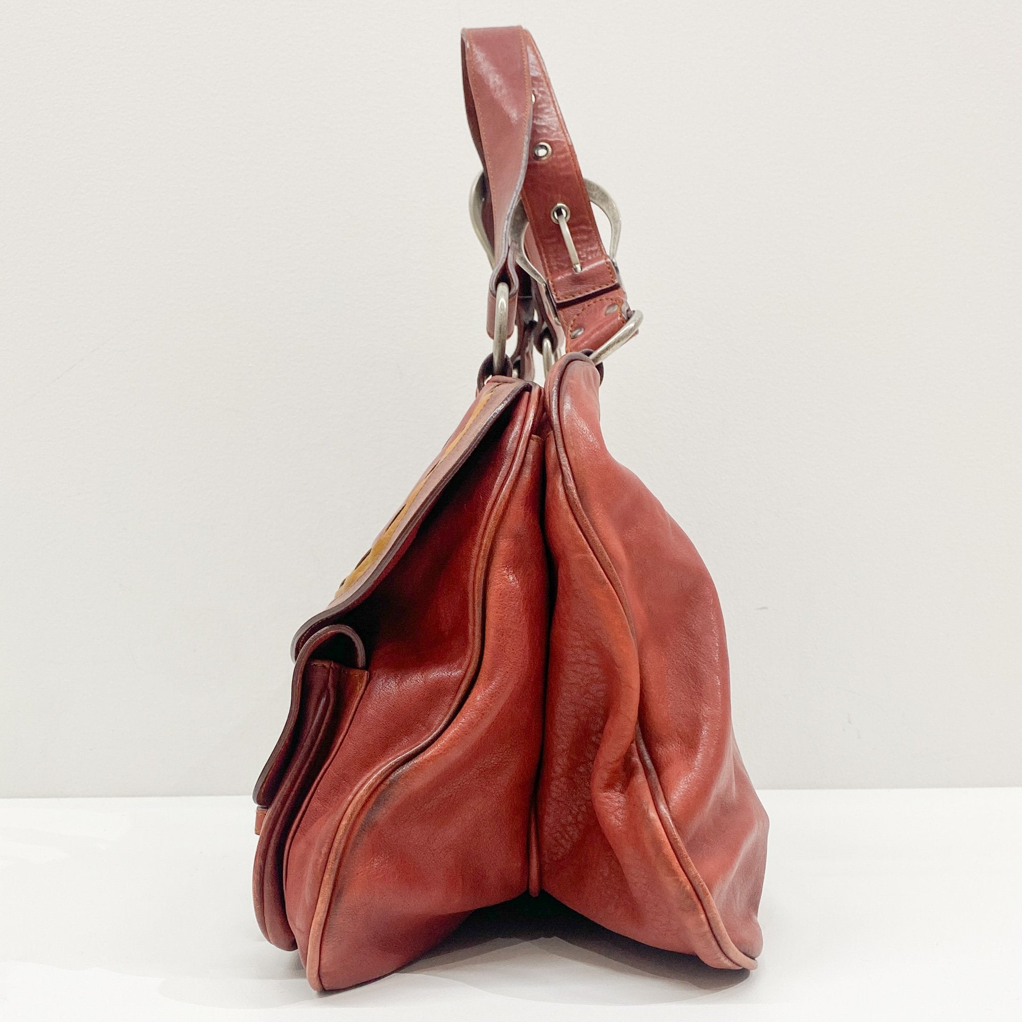 Gaucho Red Leather Shoulder Bag