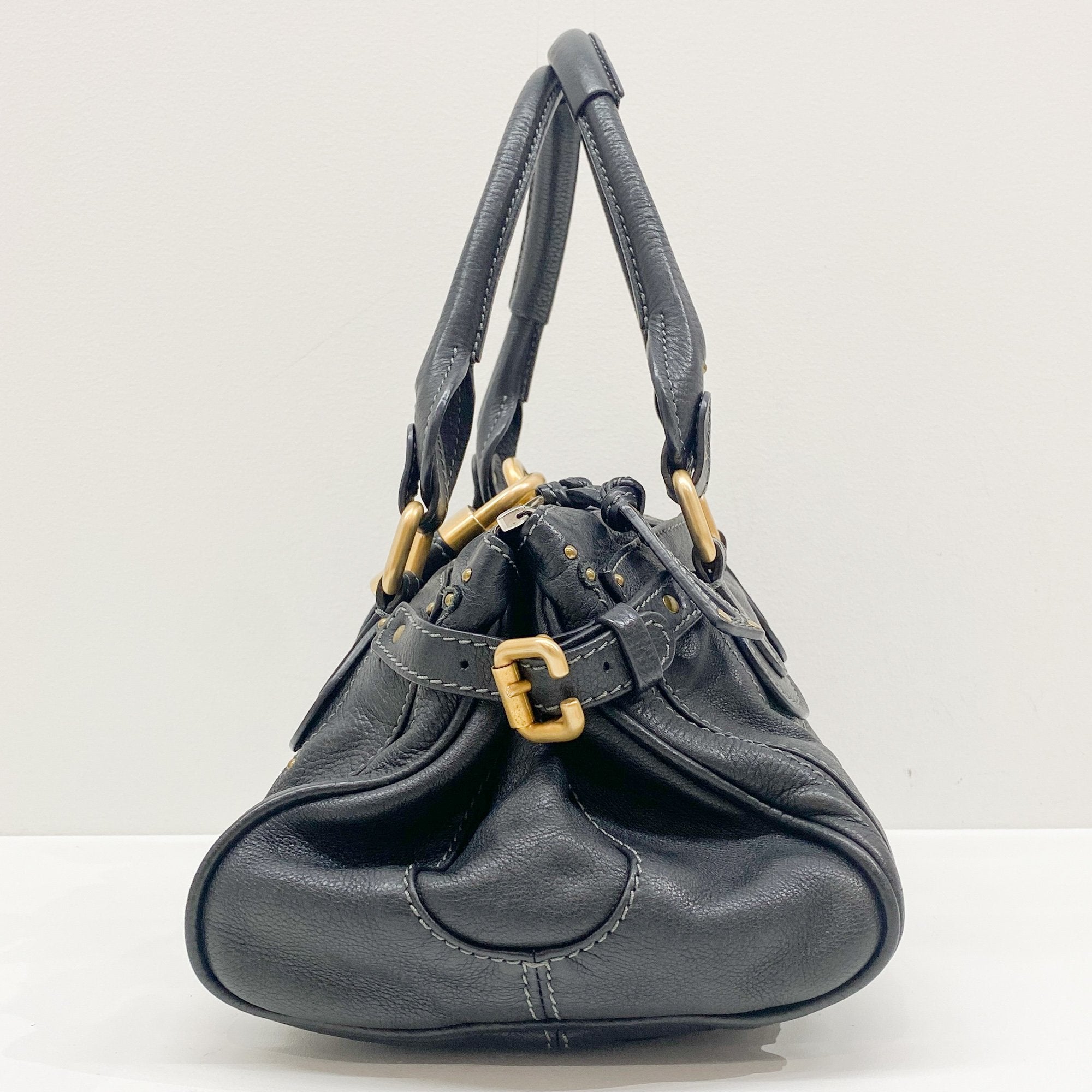 Paddington Black Leather Shoulder Bag