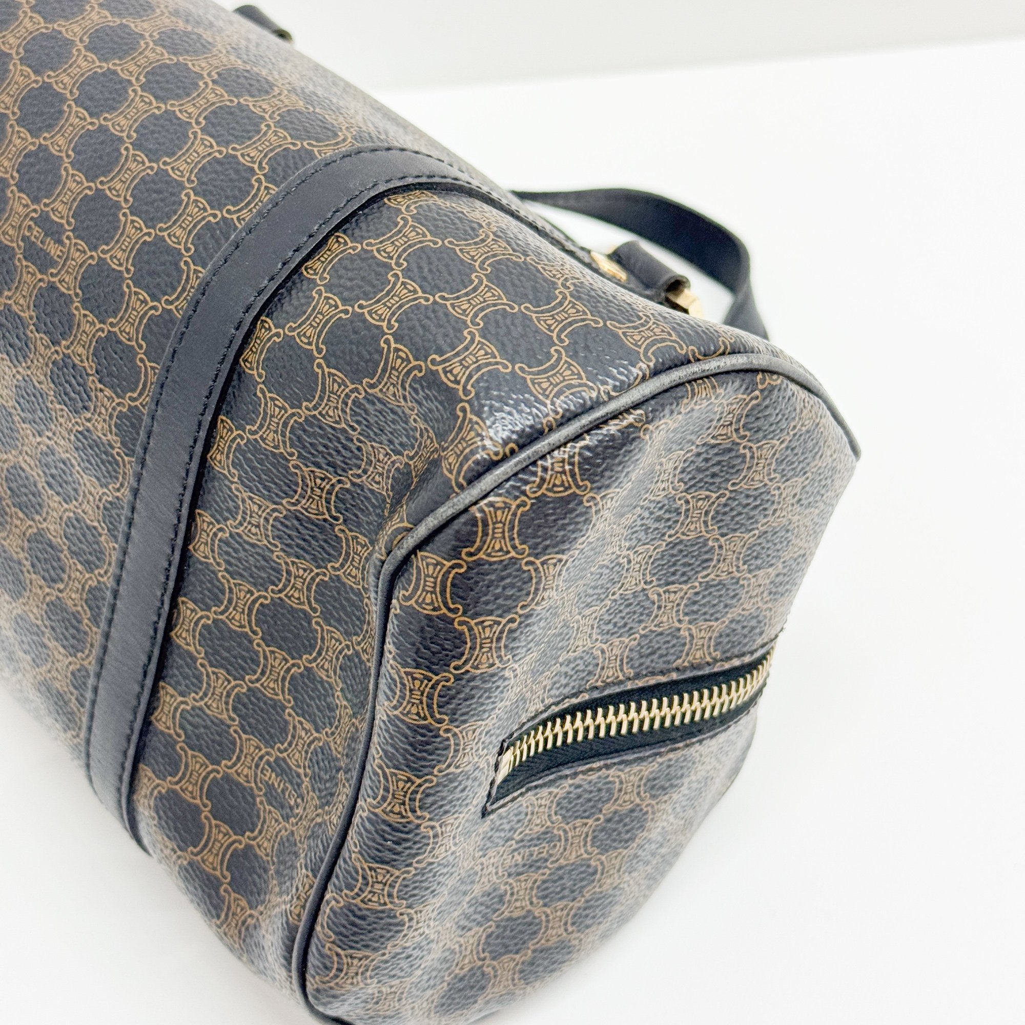 Macadam Mini Brown Canvas Boston Handbag