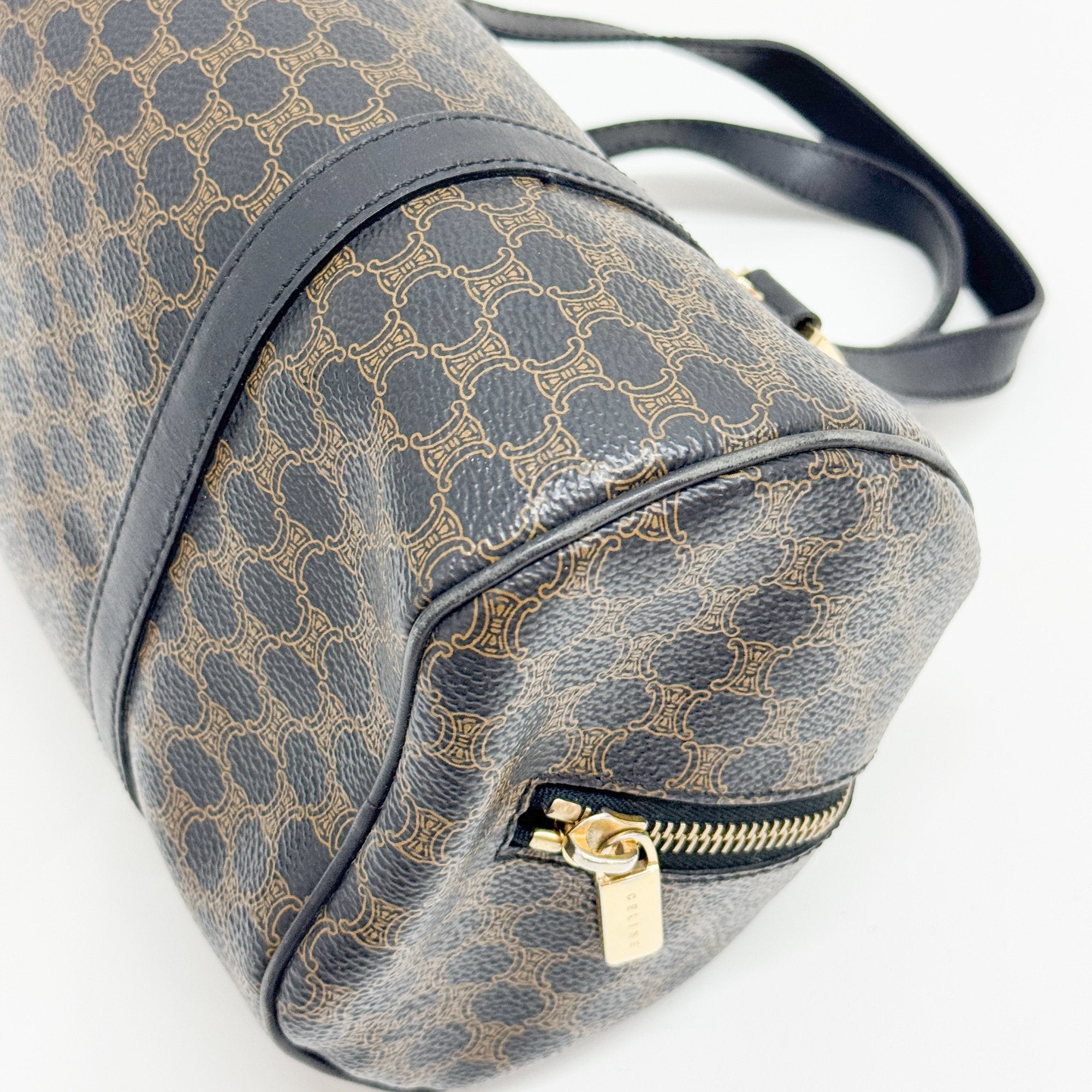 Macadam Mini Brown Canvas Boston Handbag