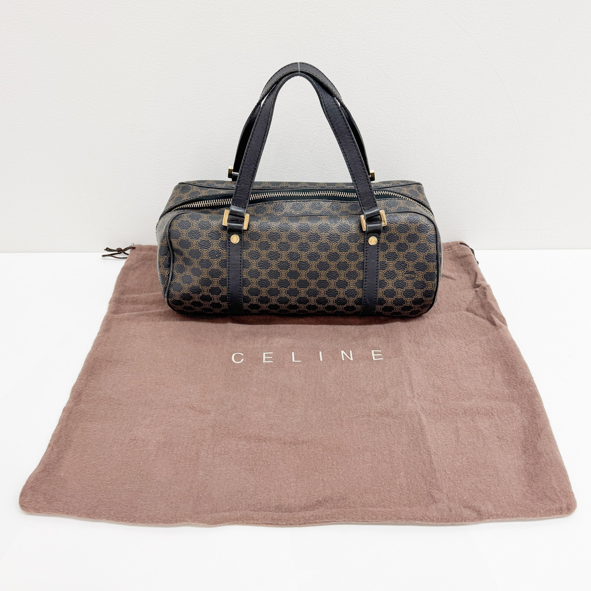 Macadam Mini Brown Canvas Boston Handbag