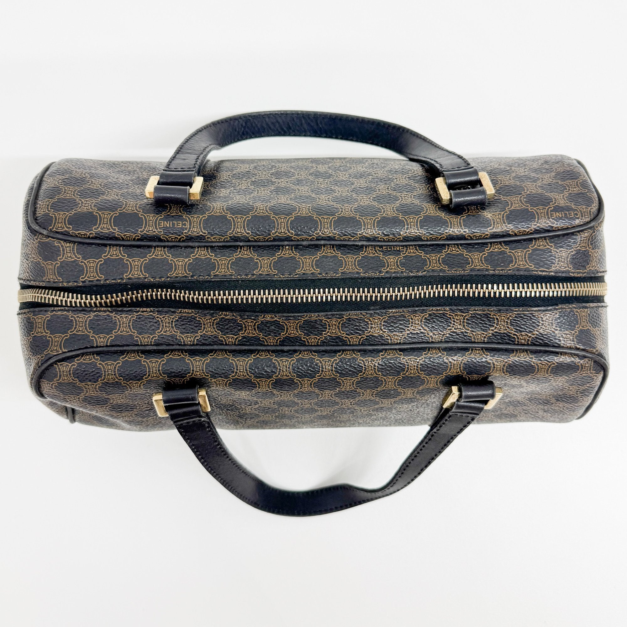 Macadam Mini Brown Canvas Boston Handbag