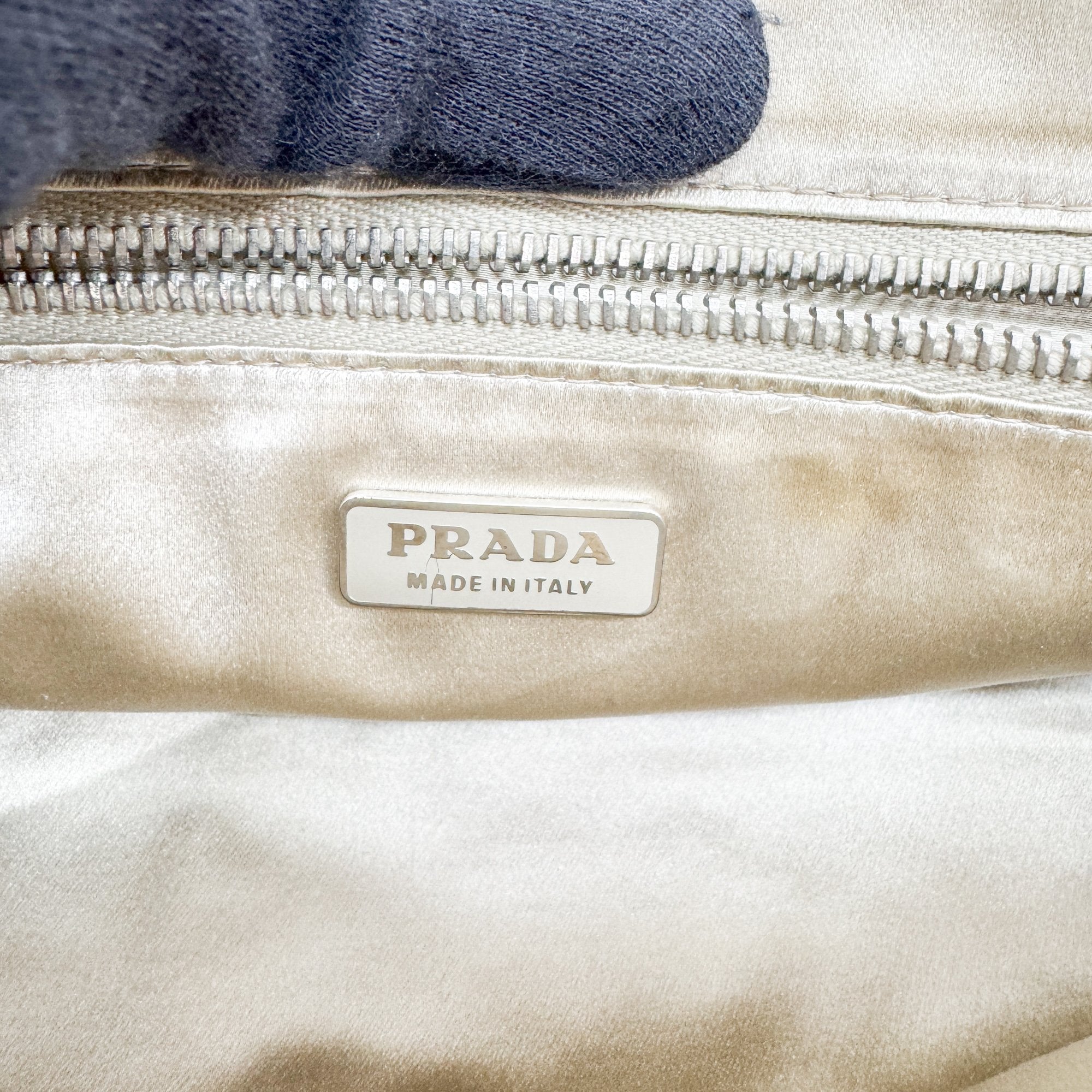 White Ostrich Leather Shoulder Bag