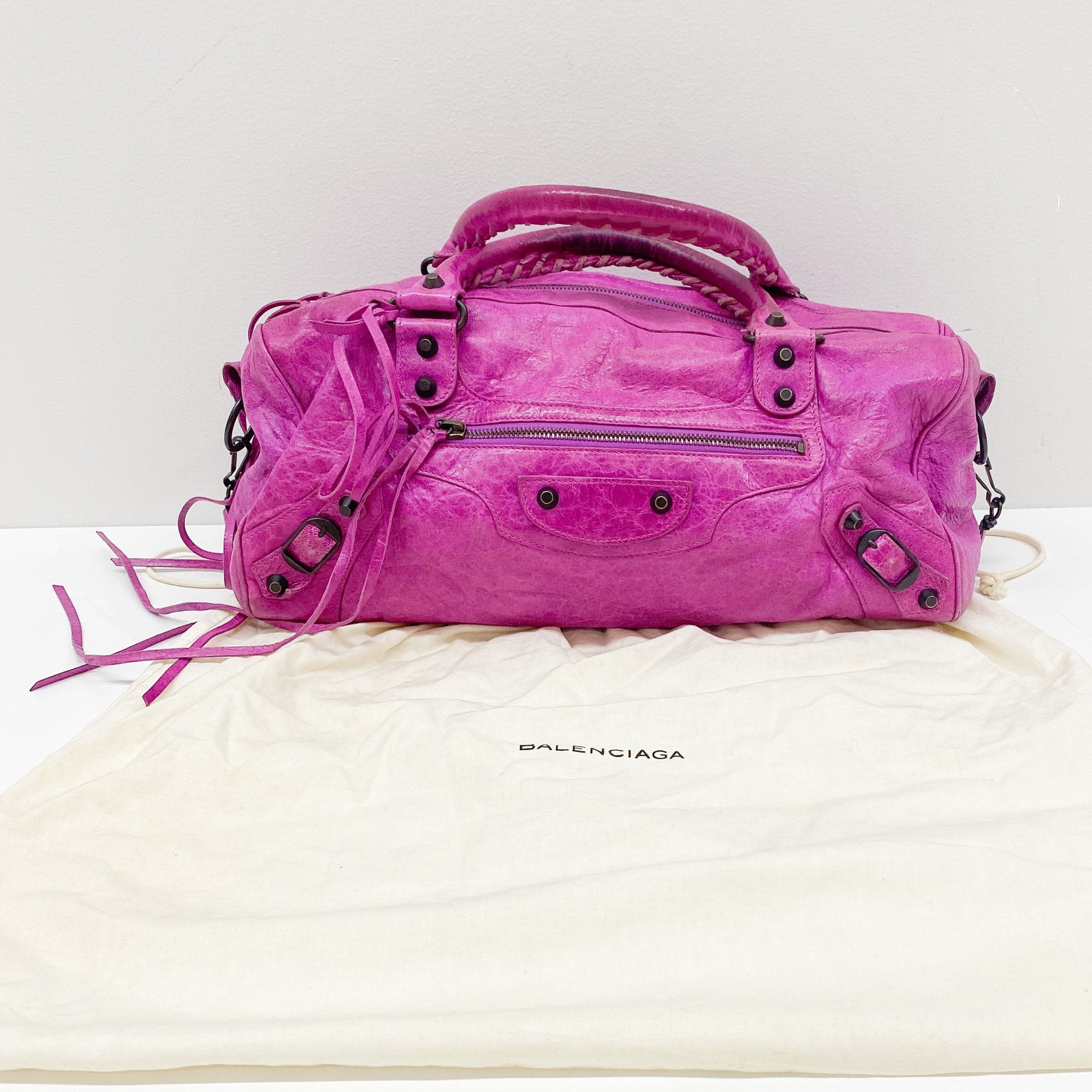 Twiggy Pink Leather Two Way Bag