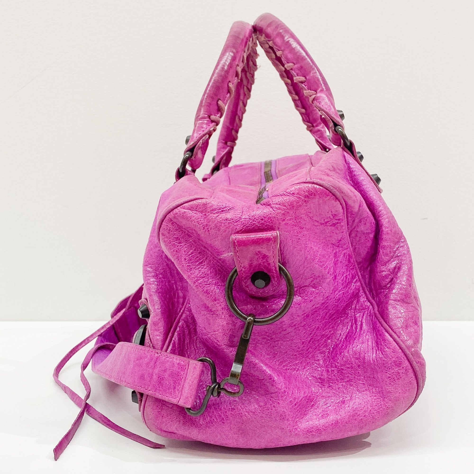 Twiggy Pink Leather Two Way Bag