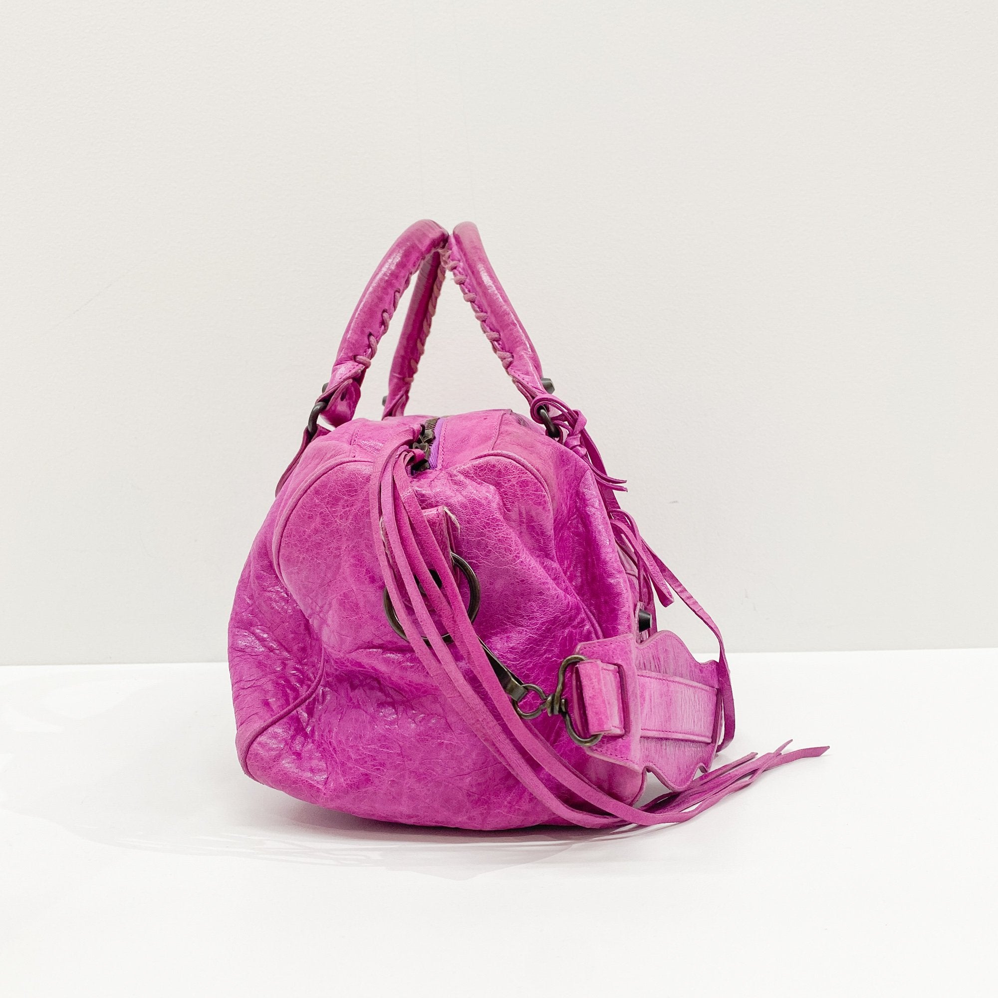 Twiggy Pink Leather Two Way Bag