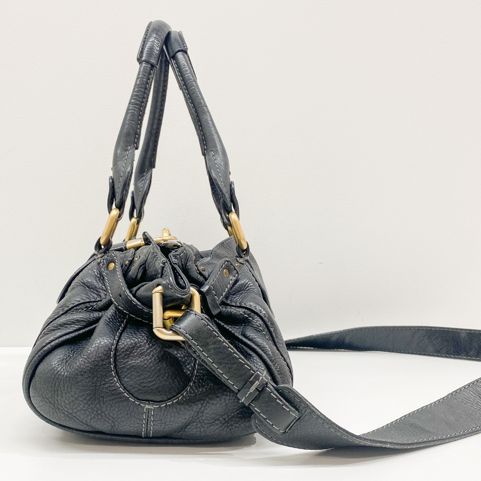 Paddington Black Leather Two Way Bag