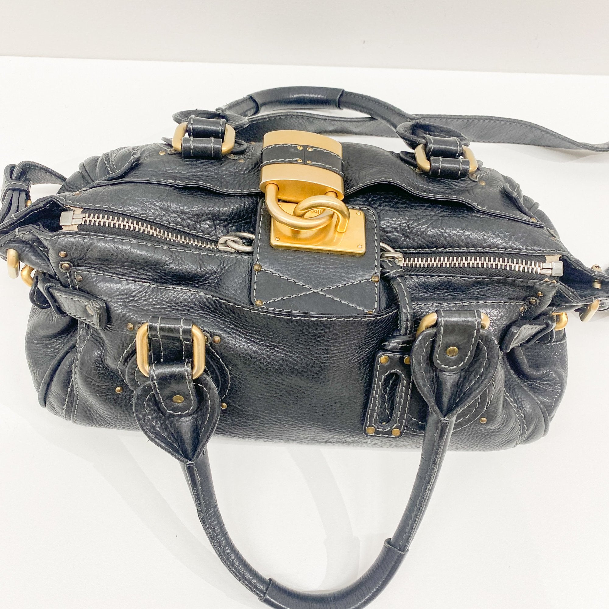 Paddington Black Leather Two Way Bag