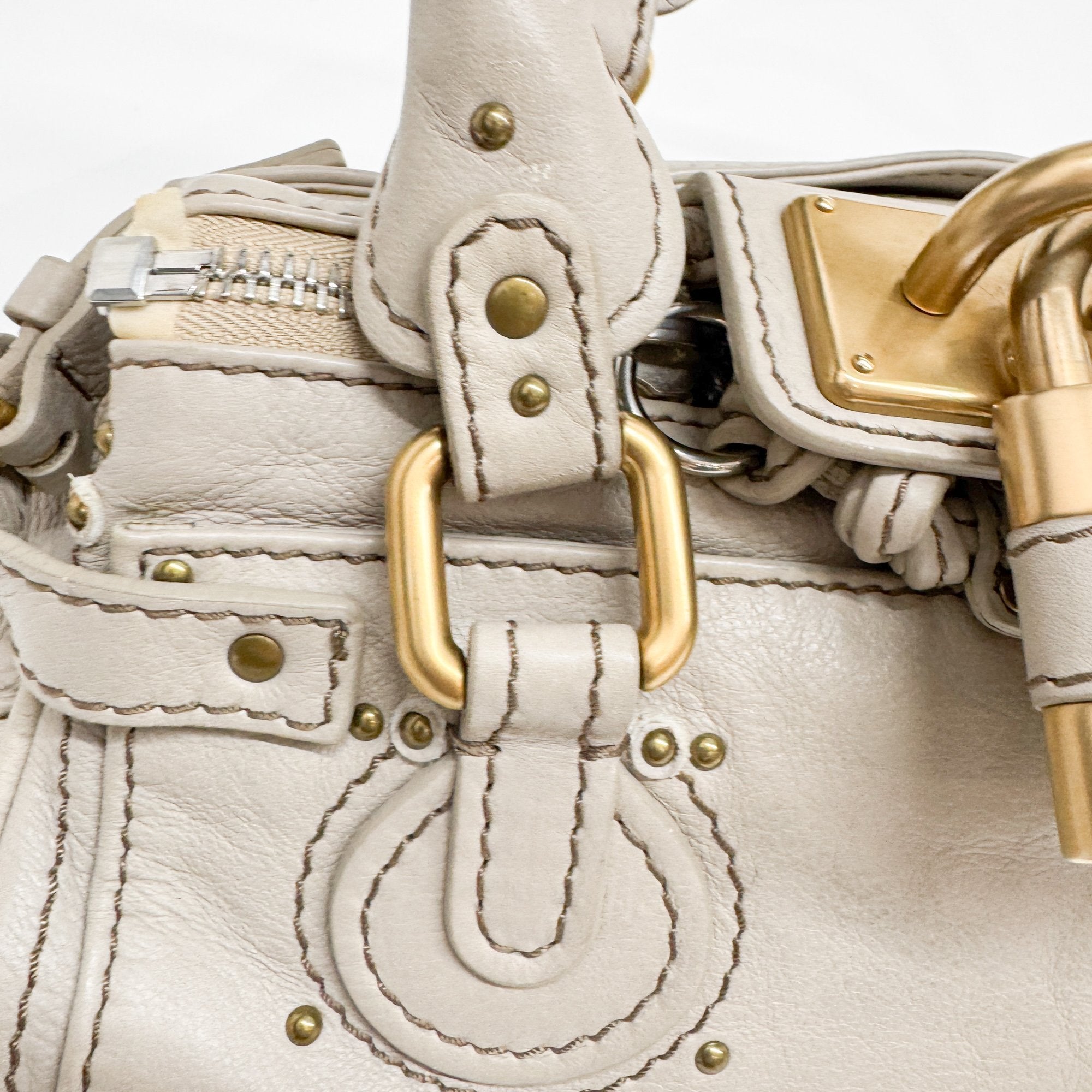 Mini Paddington Grey Leather Shoulder Bag