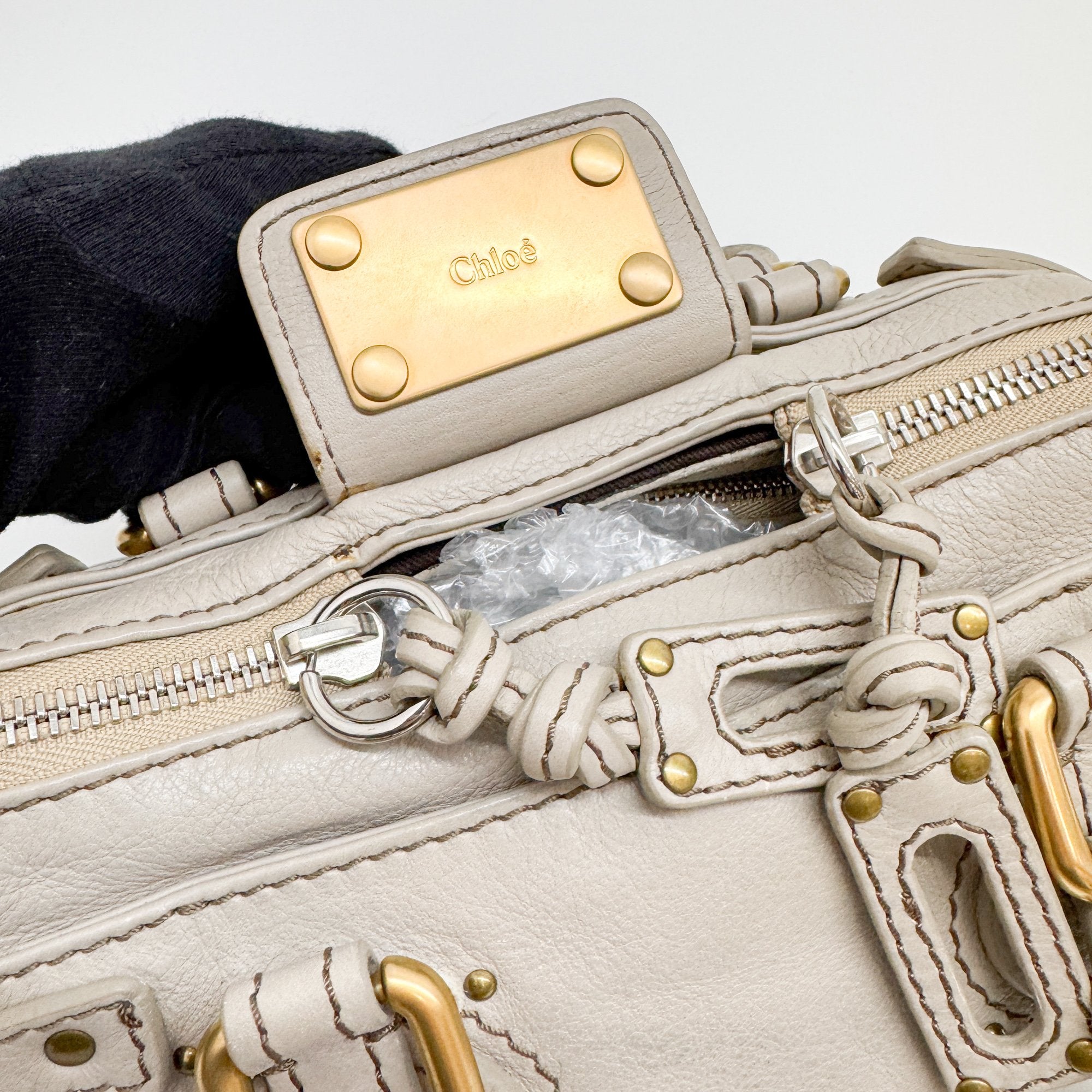 Mini Paddington Grey Leather Shoulder Bag