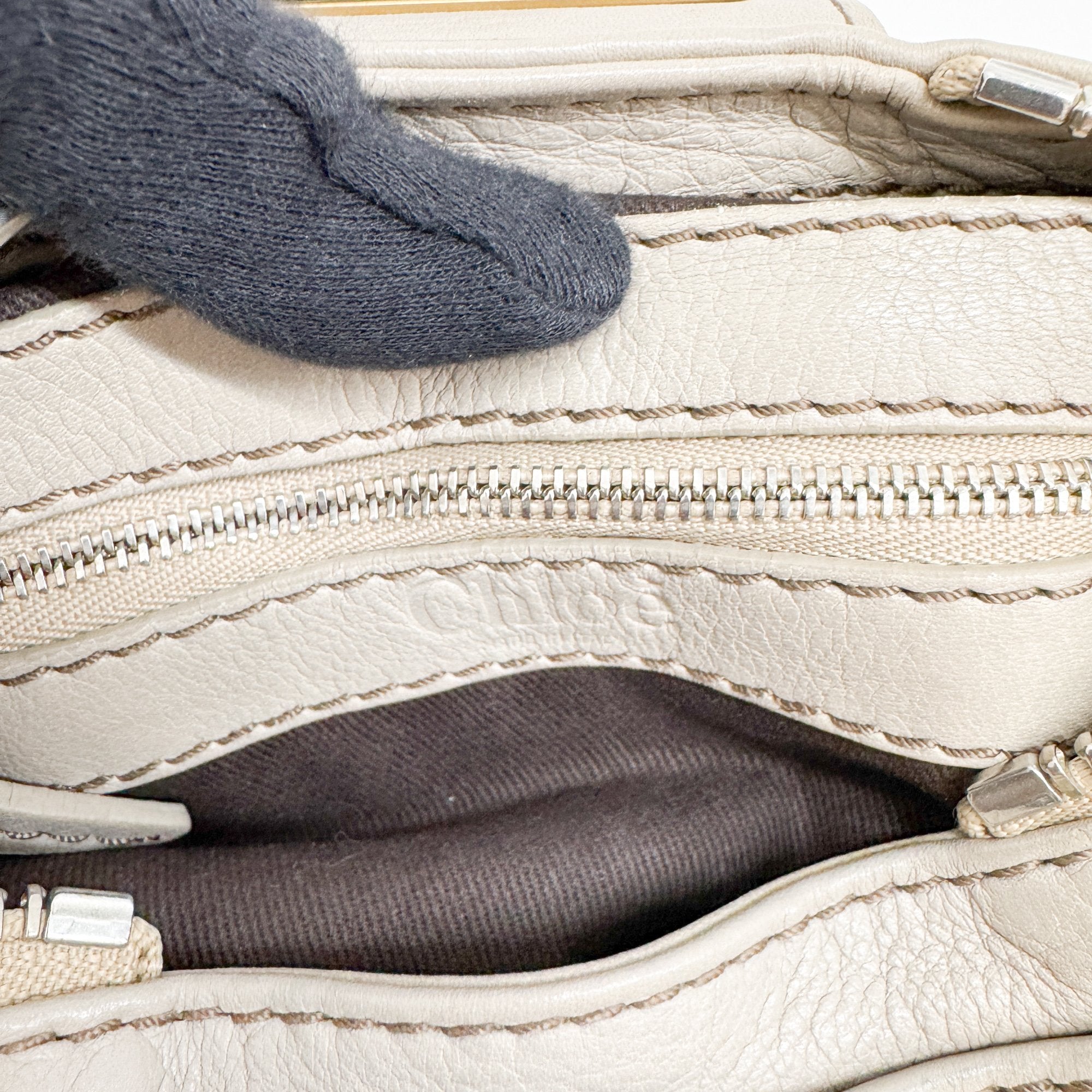 Mini Paddington Grey Leather Shoulder Bag