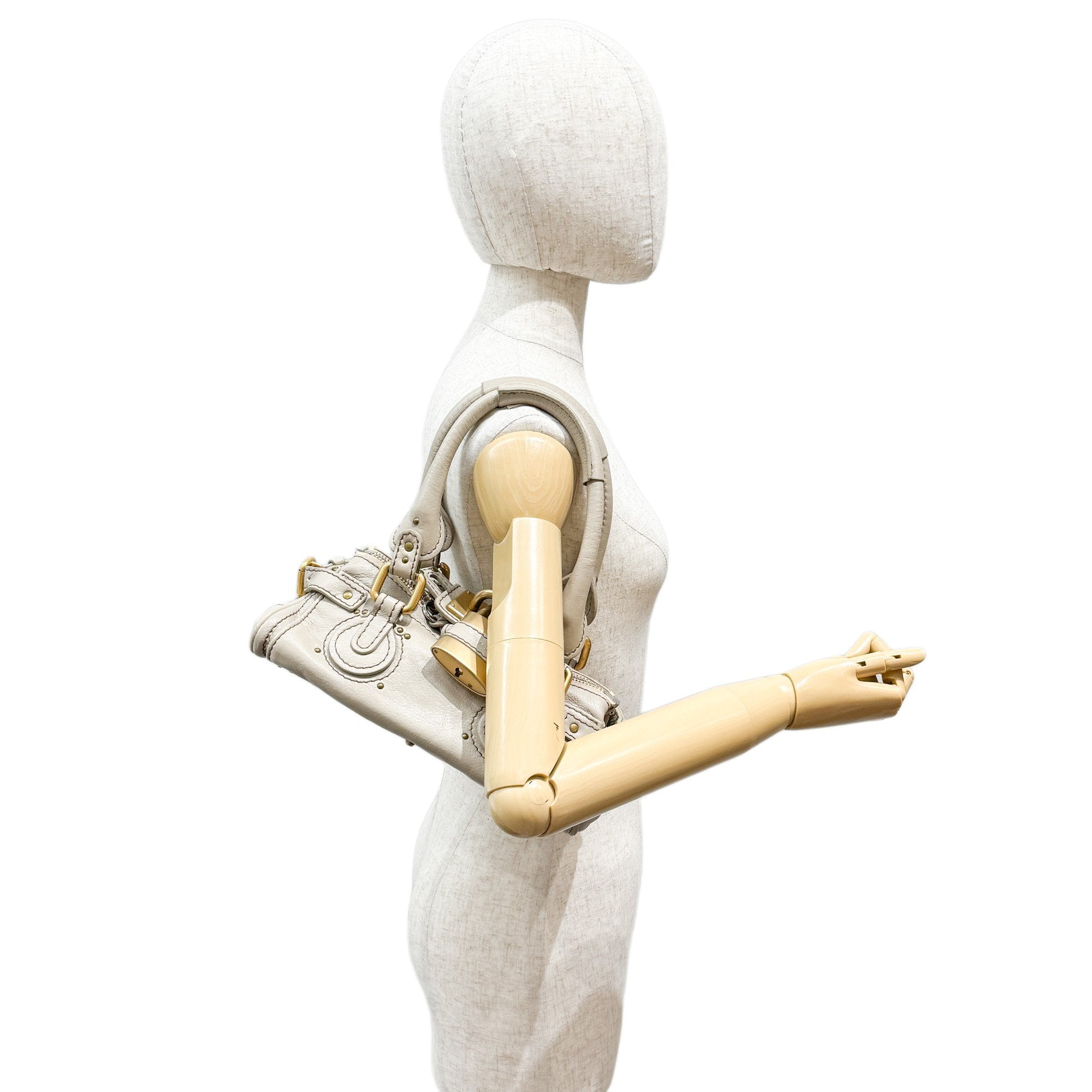 Mini Paddington Grey Leather Shoulder Bag