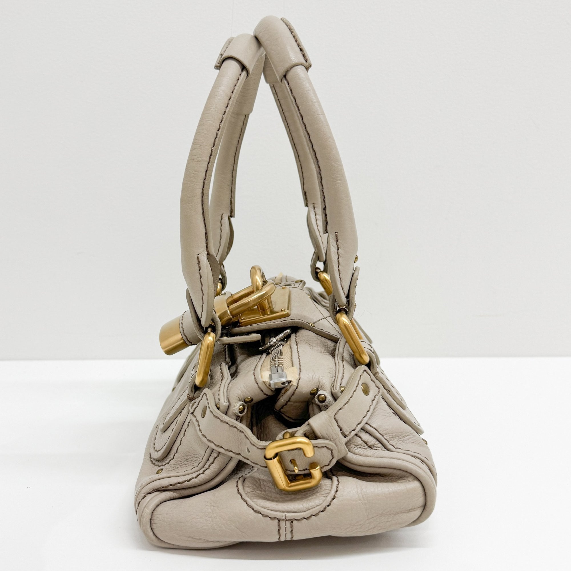 Mini Paddington Grey Leather Shoulder Bag