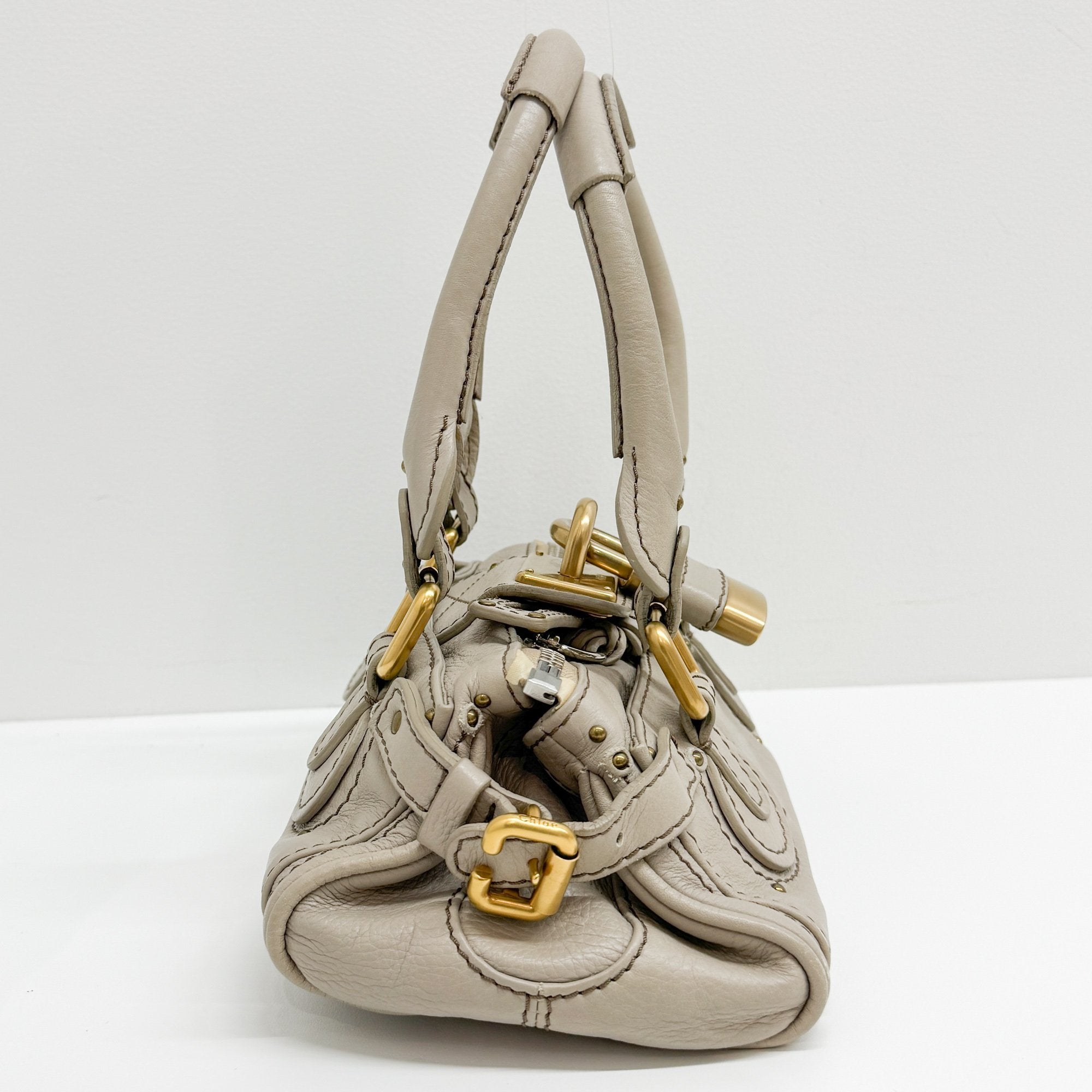 Mini Paddington Grey Leather Shoulder Bag