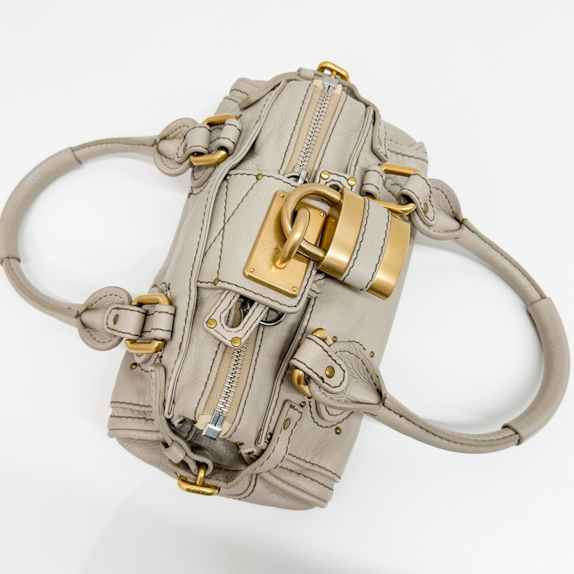 Mini Paddington Grey Leather Shoulder Bag